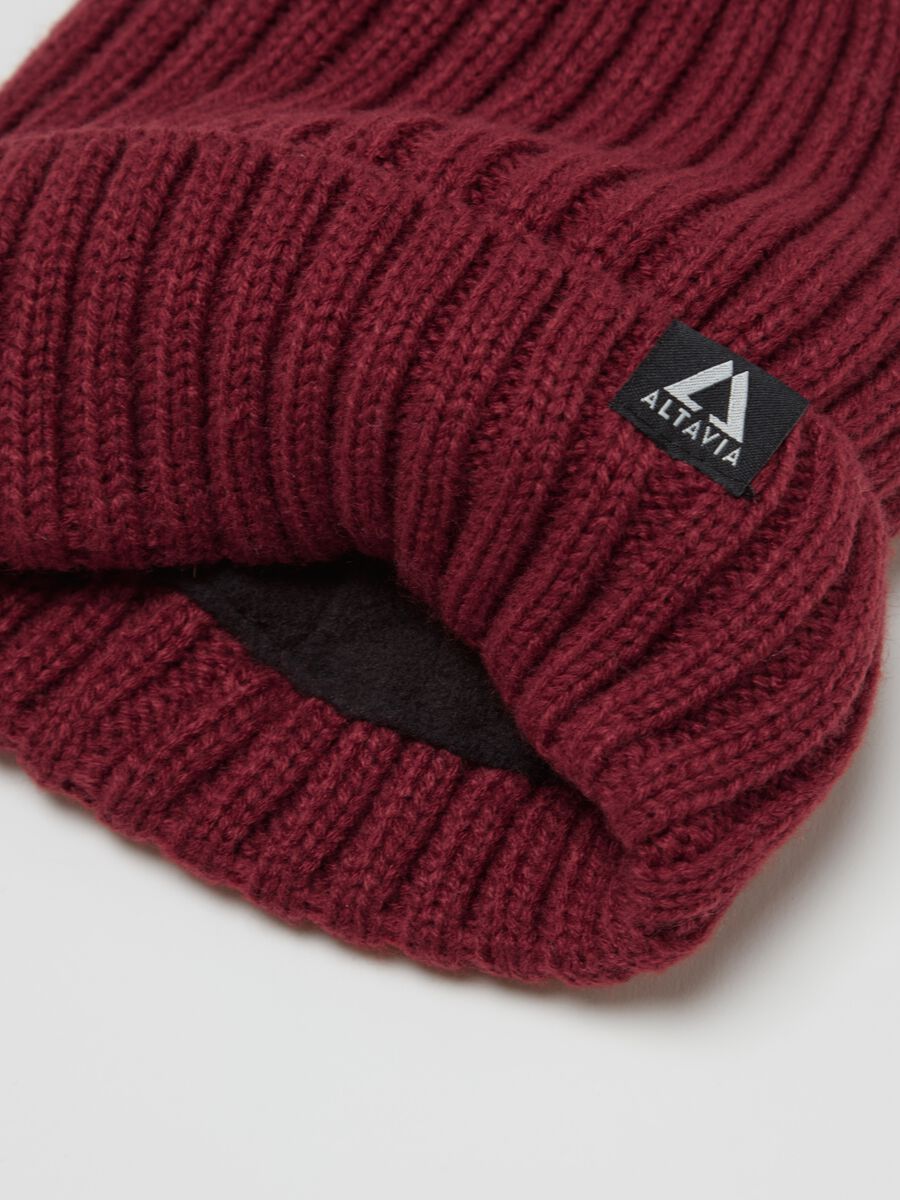 Altavia ribbed thermal hat with fold_1