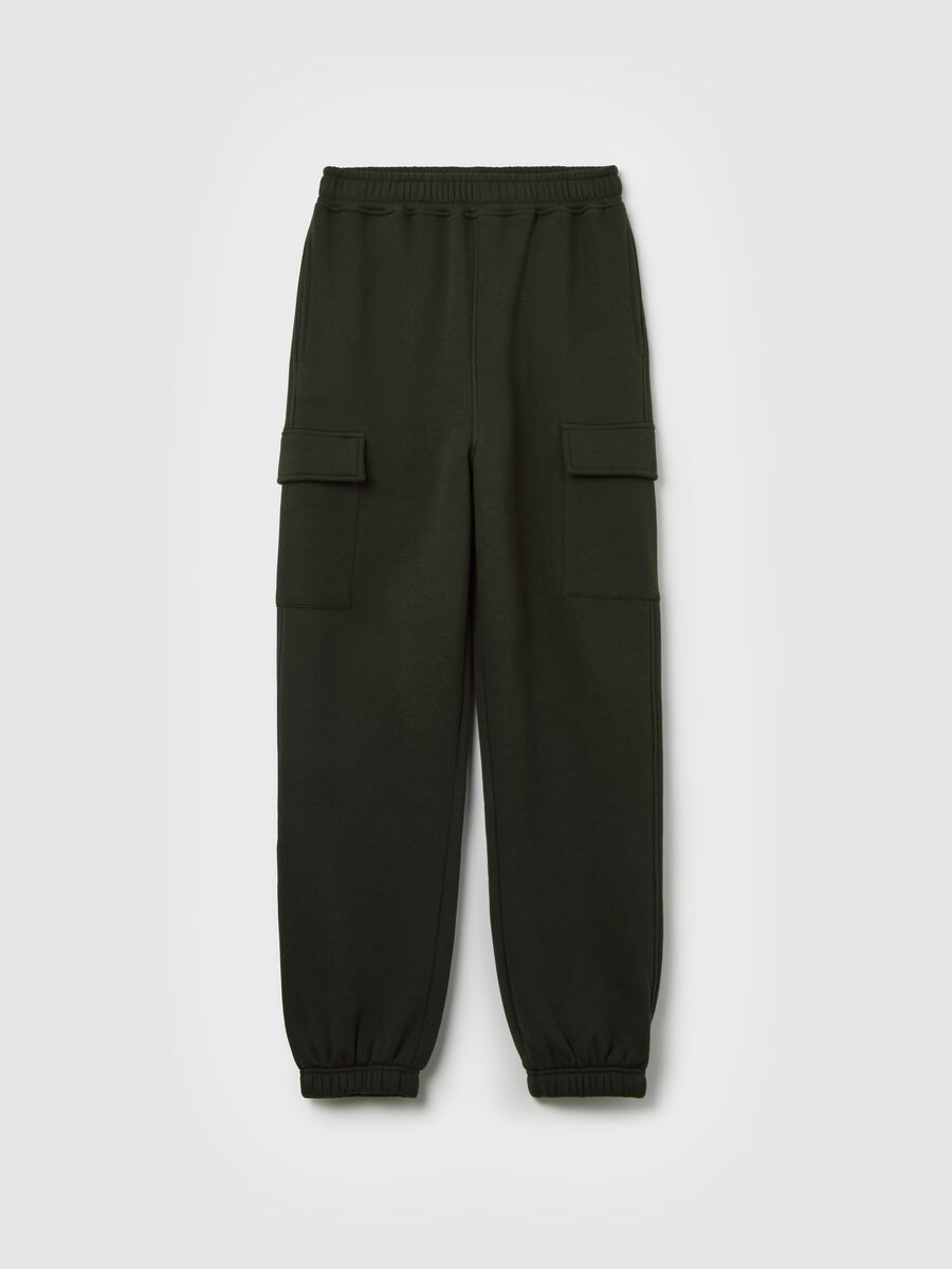 Joggers cargo in felpa_0