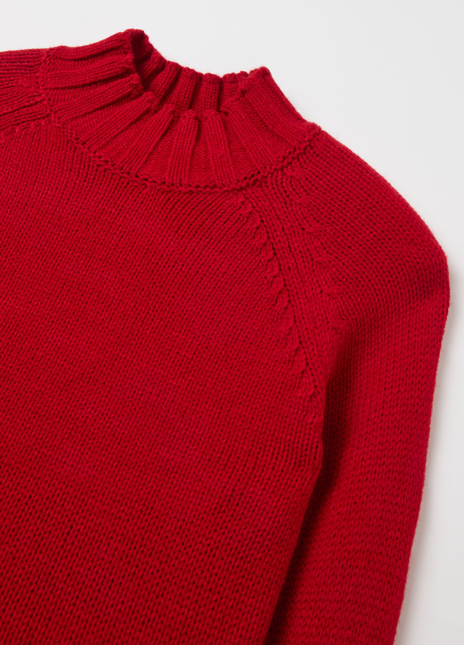 Knitted top with mock neck