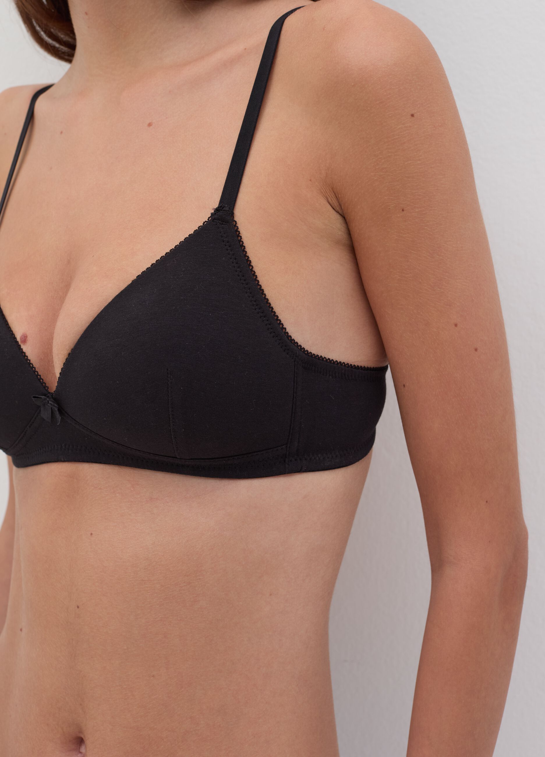 The Triangle stretch cotton triangle bra