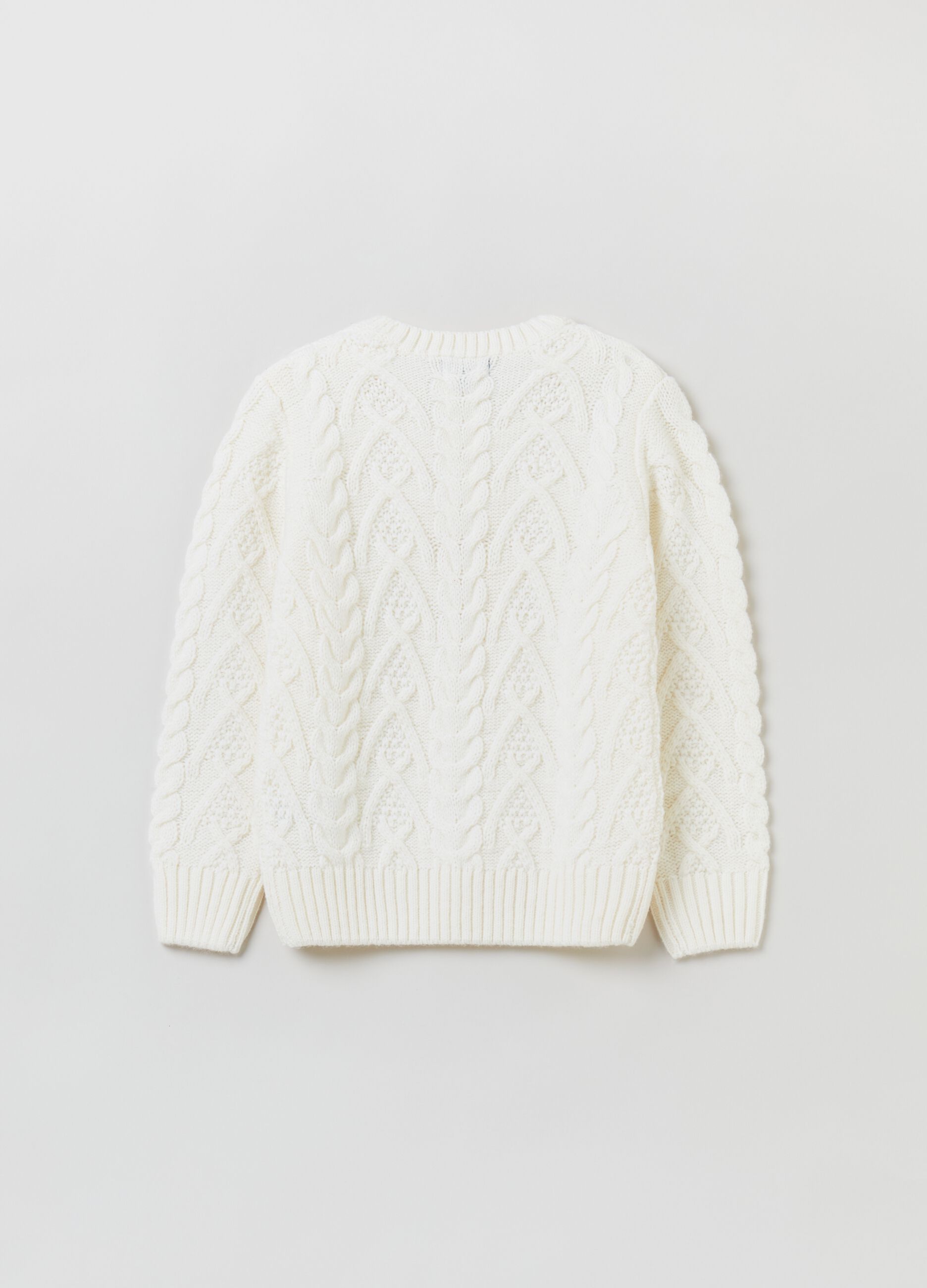 Pullover with cable-knit design