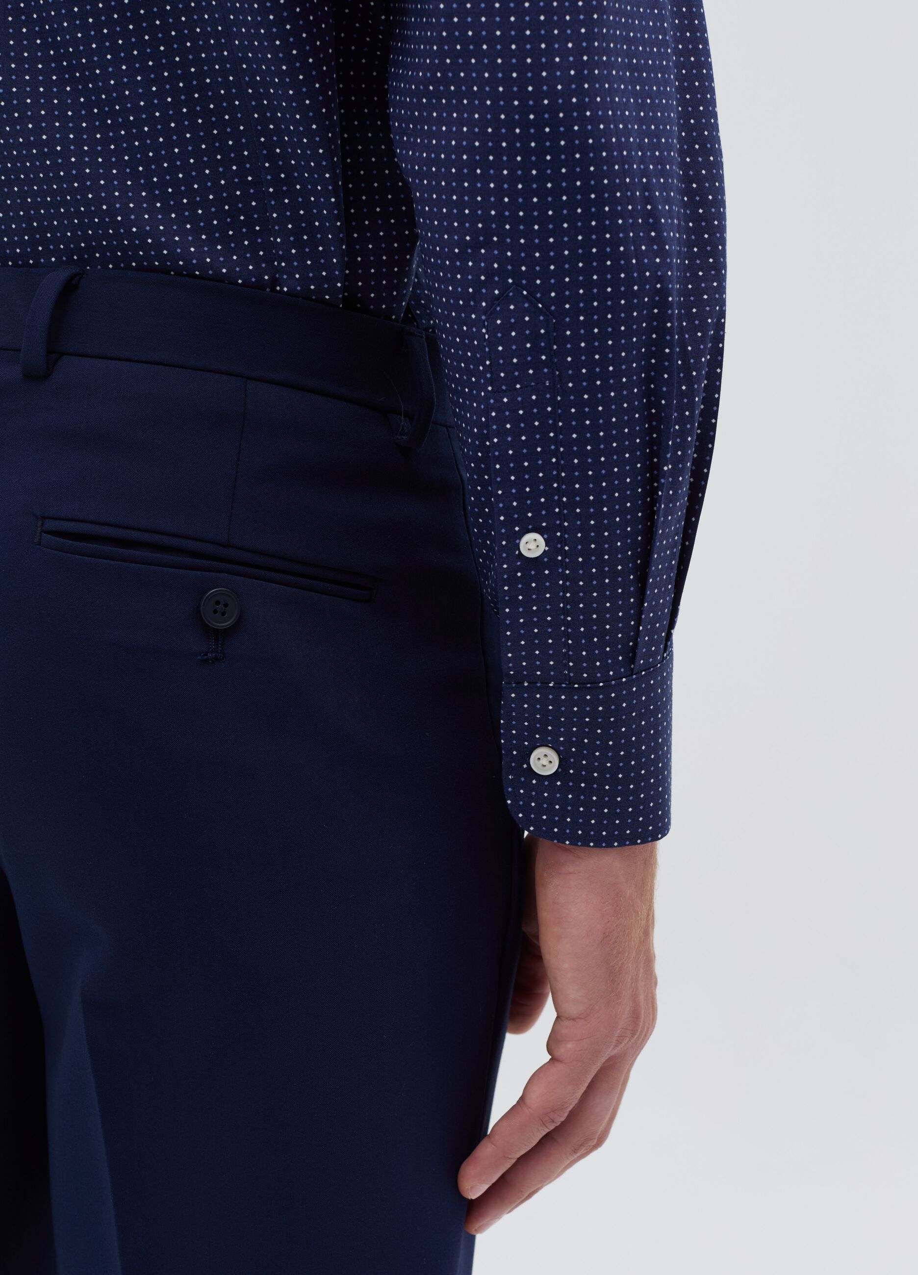 Slim-fit shirt with micro polka dots