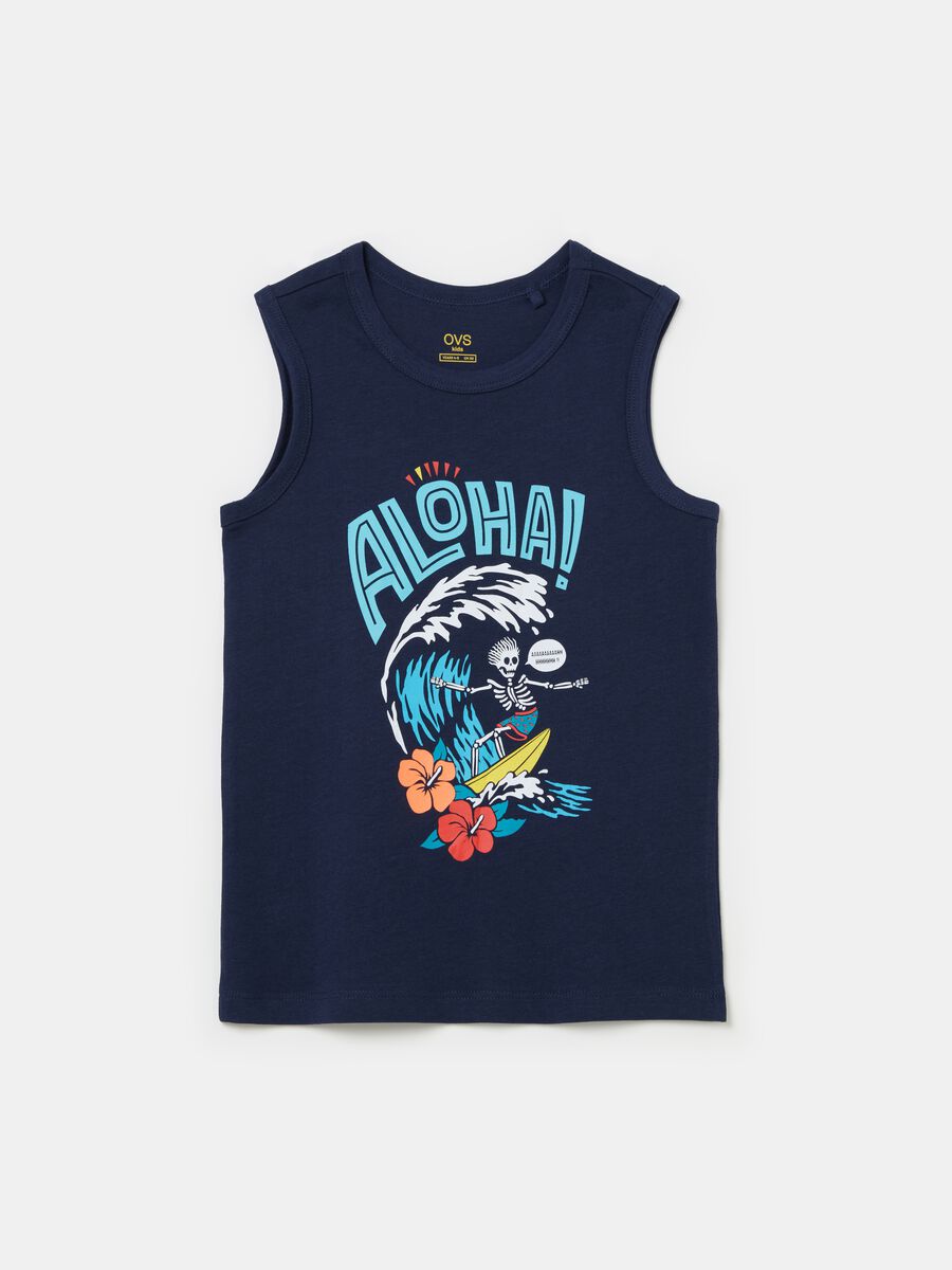 Tank top with Hawaiian print_0