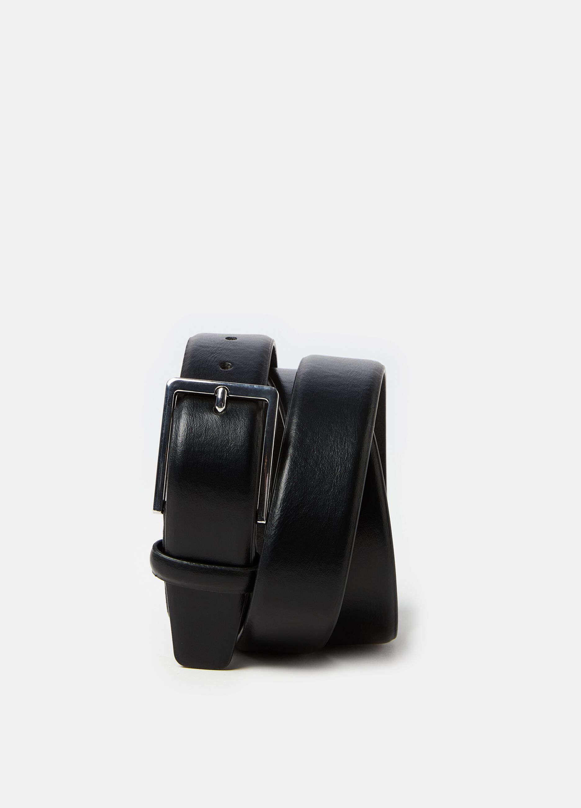 Solid colour belt with square buckle