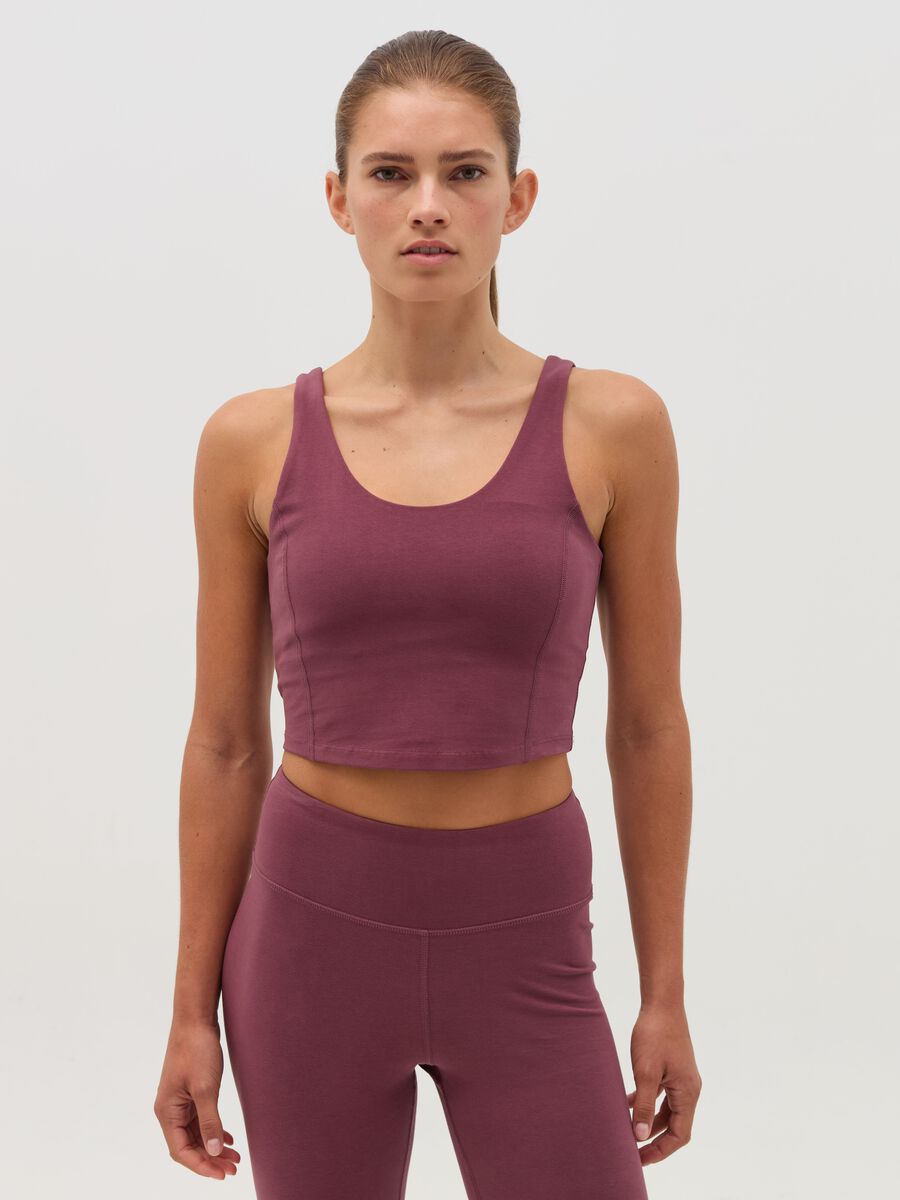 Crop top in stretch organic cotton_0