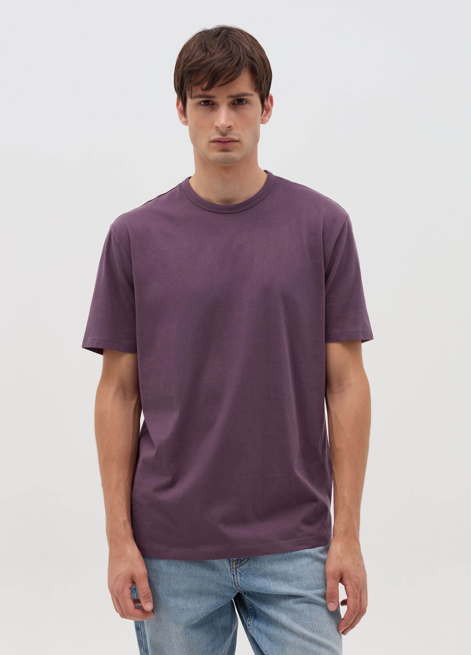 Cotton T-shirt with round neck