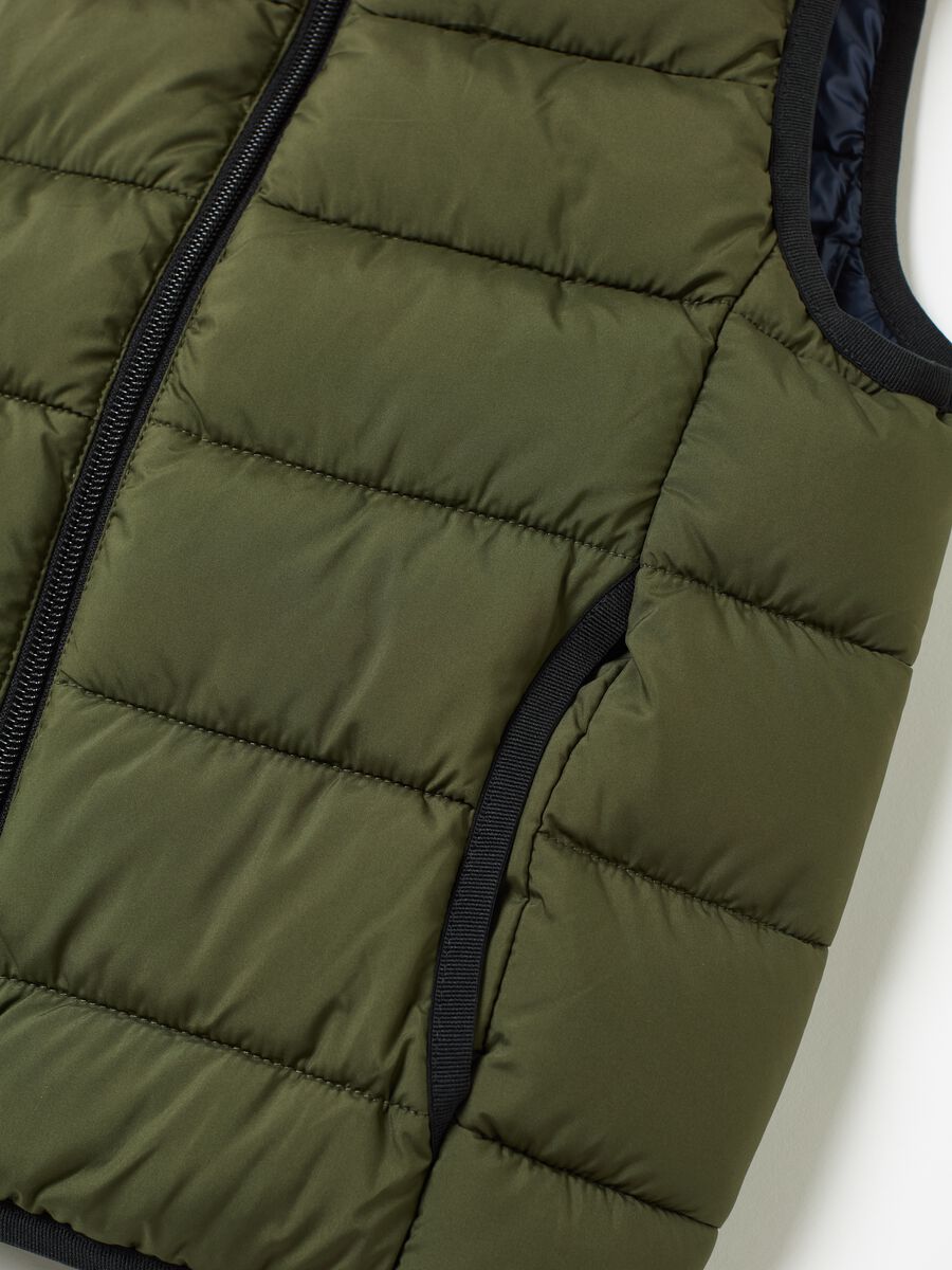 Full-zip quilted gilet with print_2