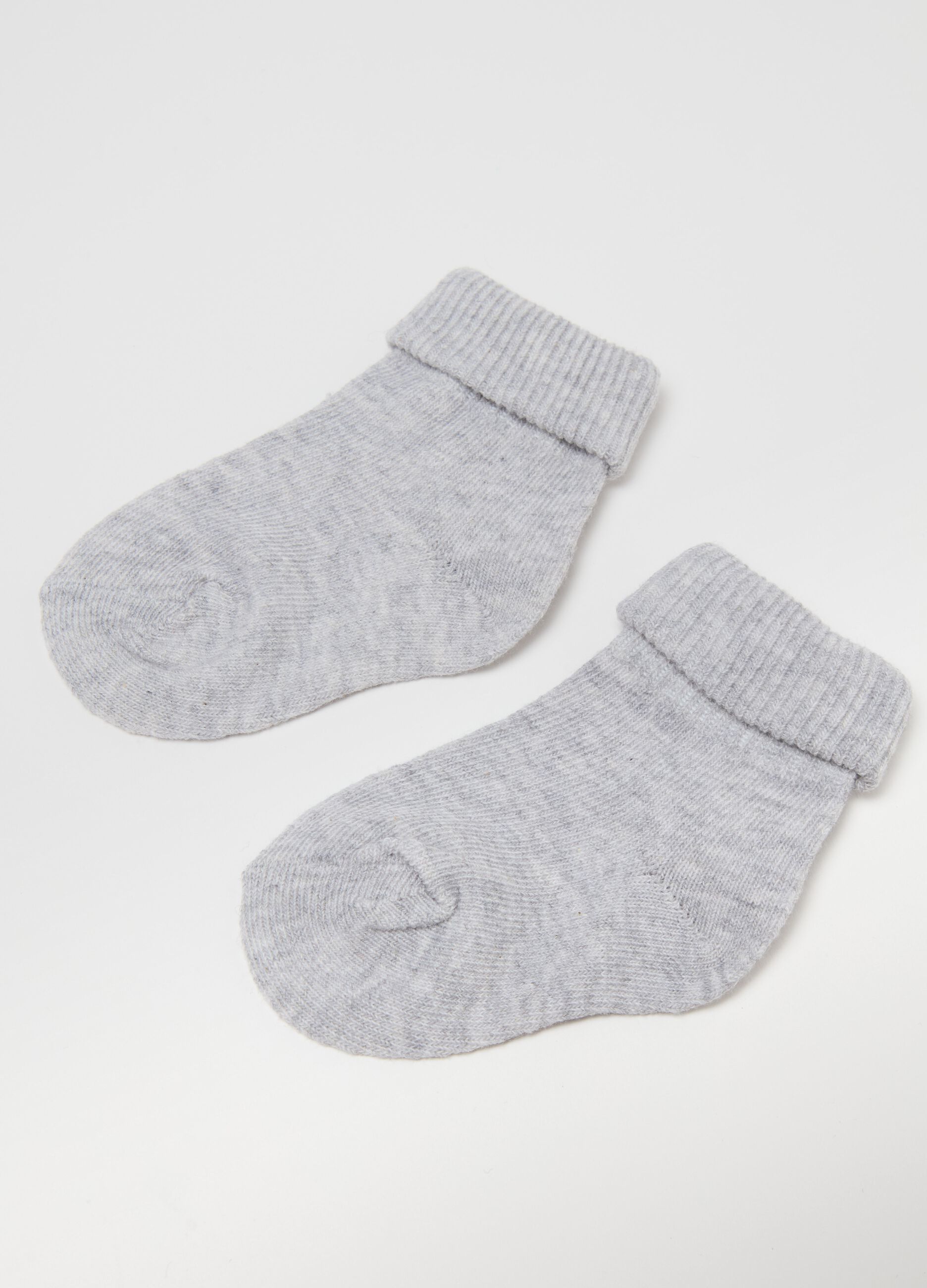 Three-pair pack stretch socks with turn ups