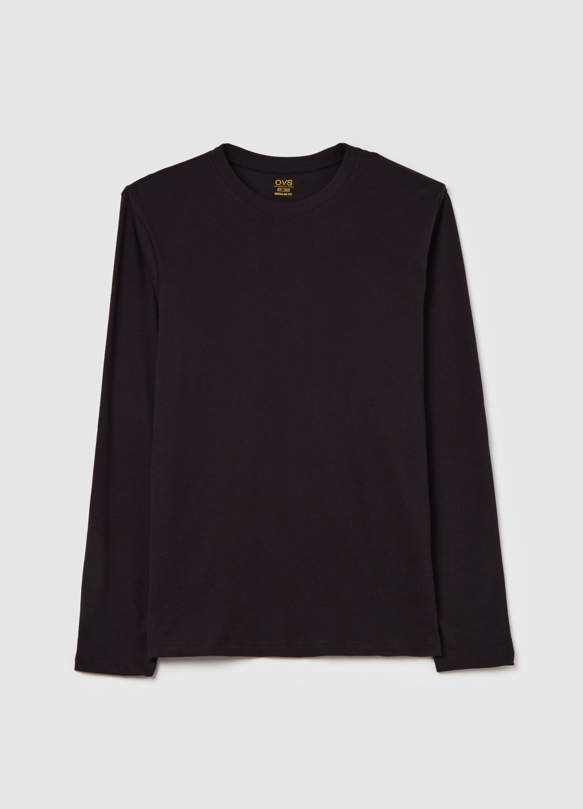 Long-sleeved T-shirt with round neck