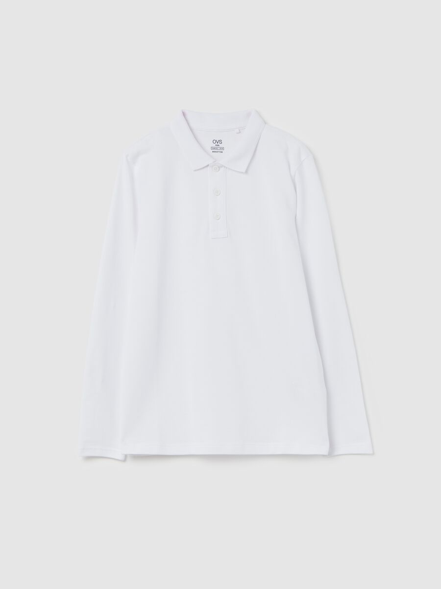 Organic cotton polo shirt with long sleeves_0