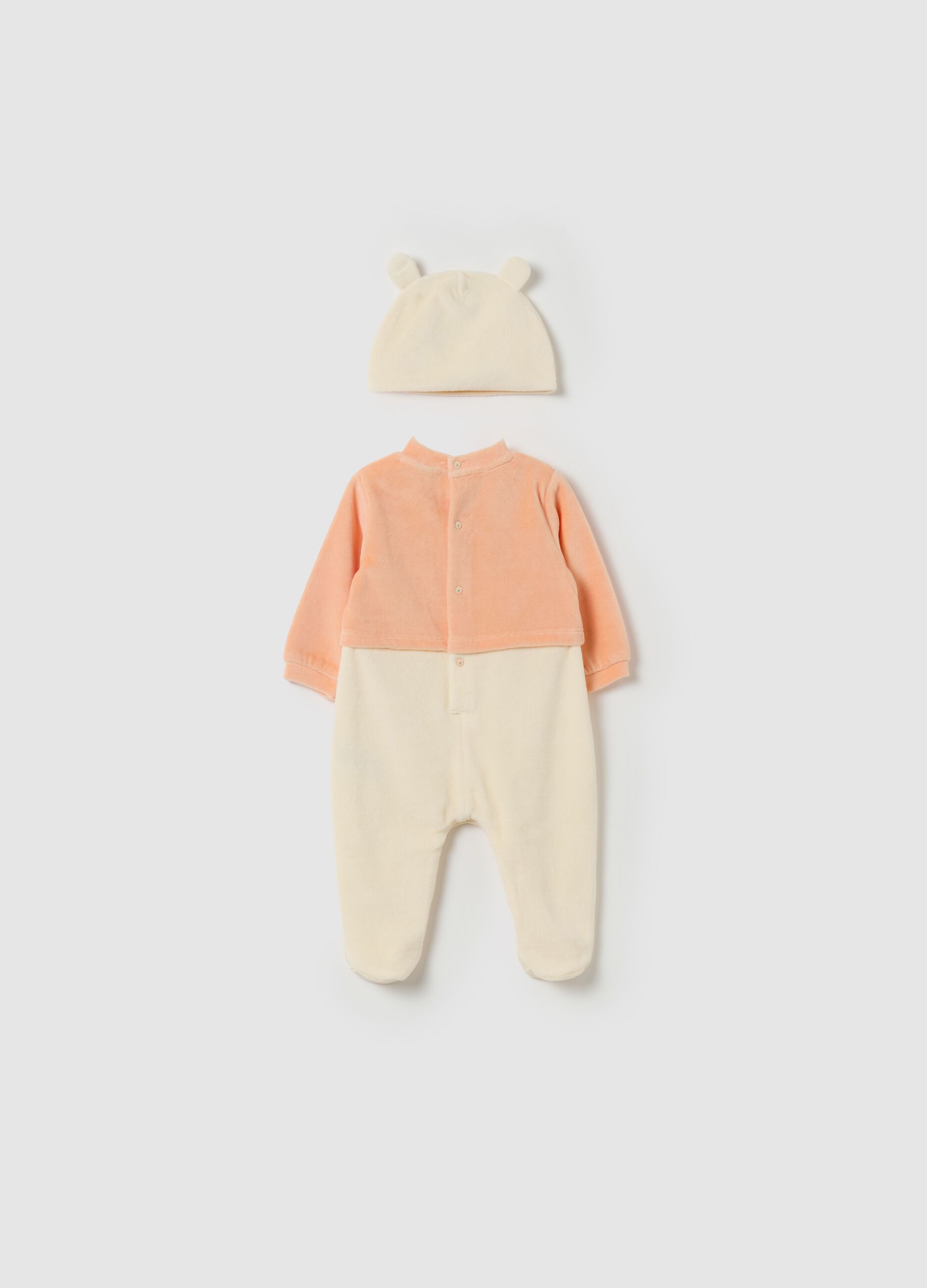 Winnie the Pooh onesie and beanie hat set