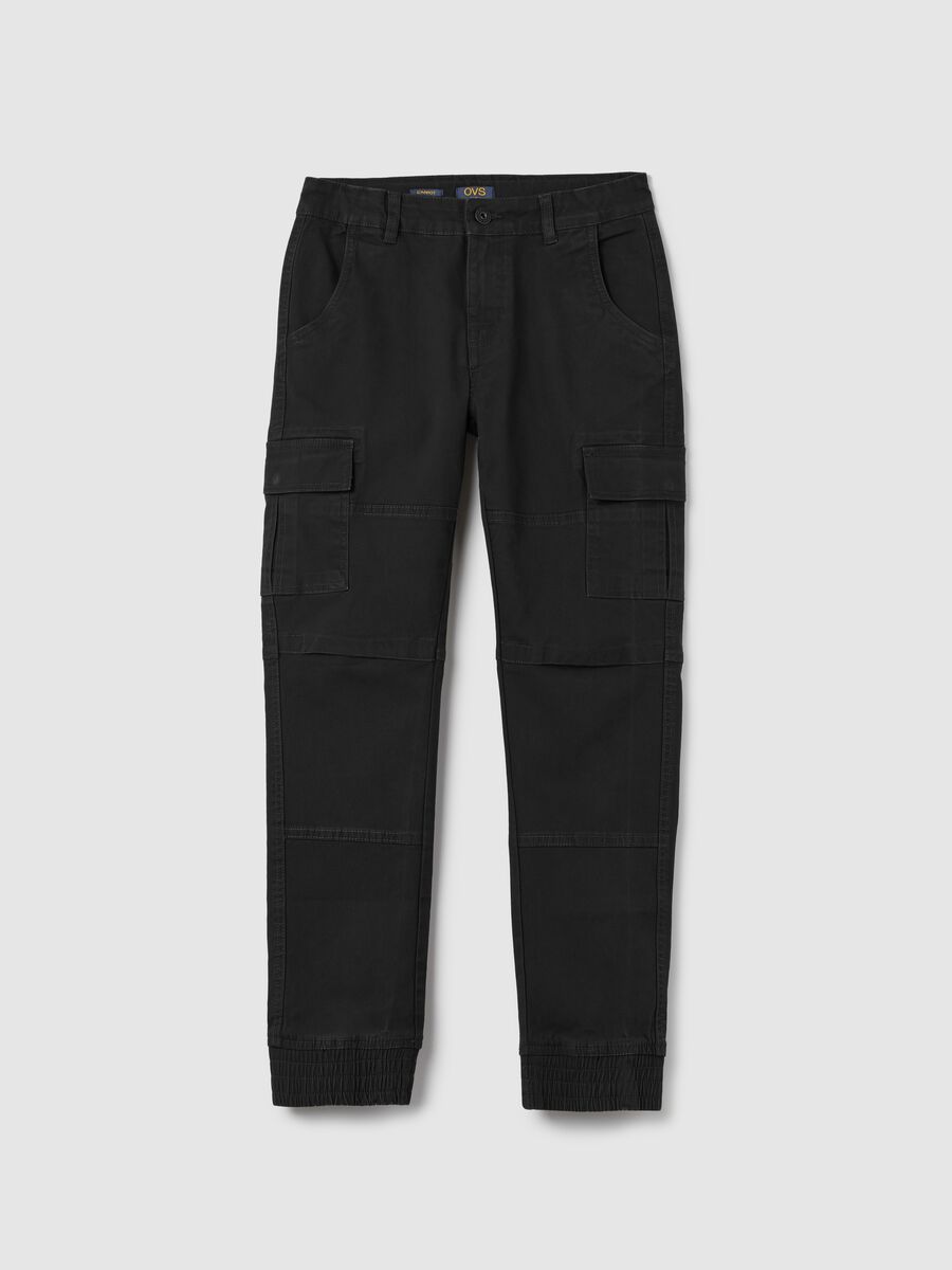 Stretch twill cargo trousers_0