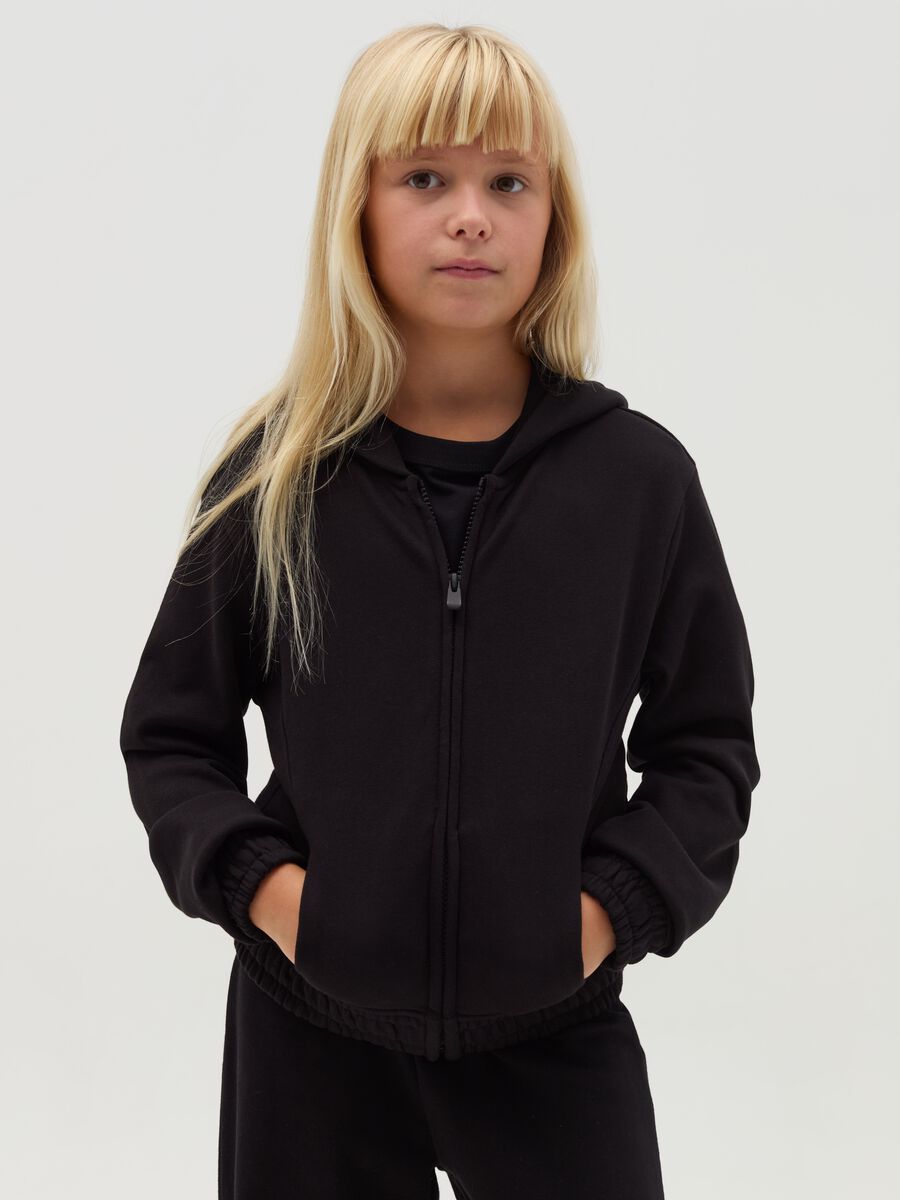 Essential organic cotton full-zip sweatshirt with hood_1