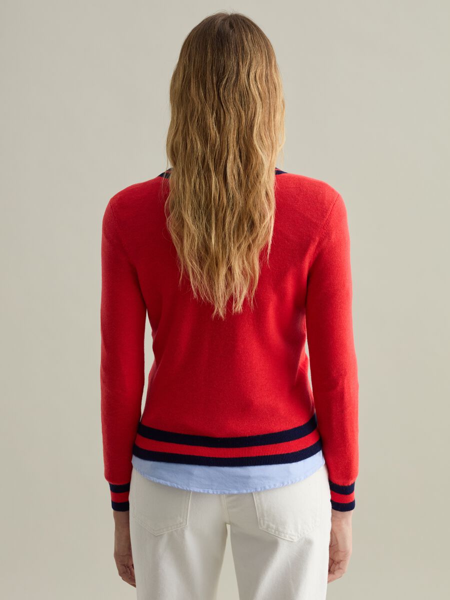 Wool pullover with striped trims_2