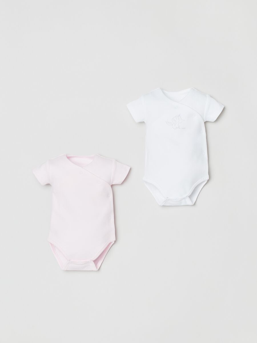 Two-pack cotton bodysuits with print_0