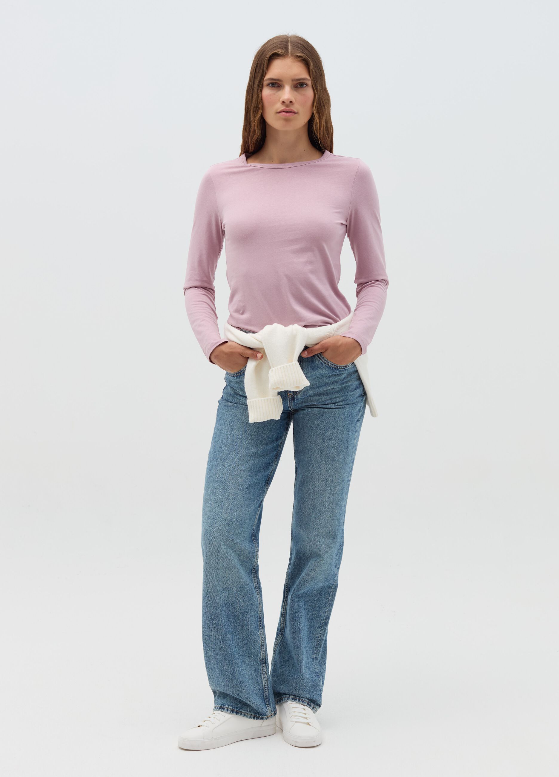 Long-sleeved T-shirt in cotton