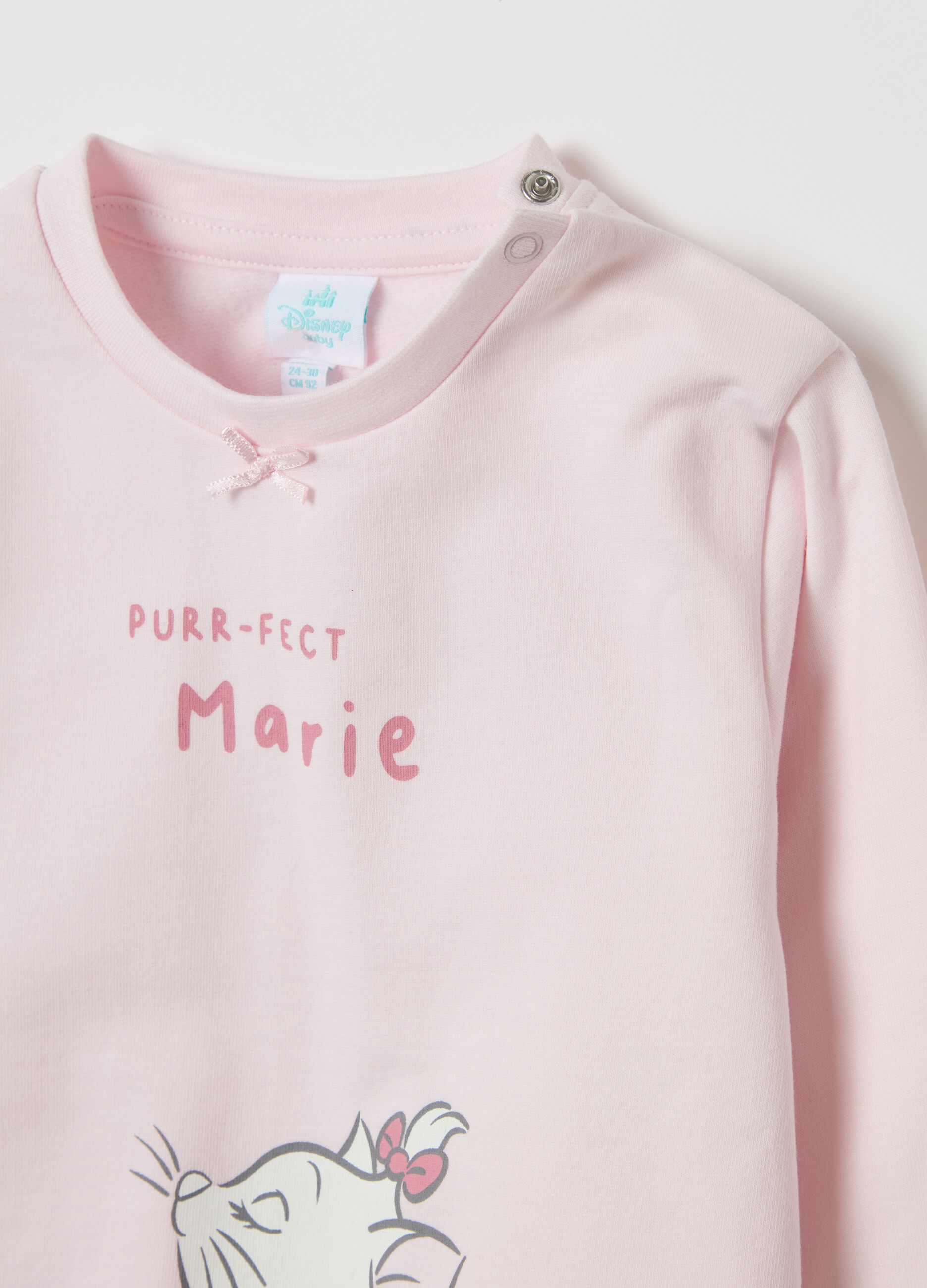 Organic cotton fleece pyjamas with Marie print