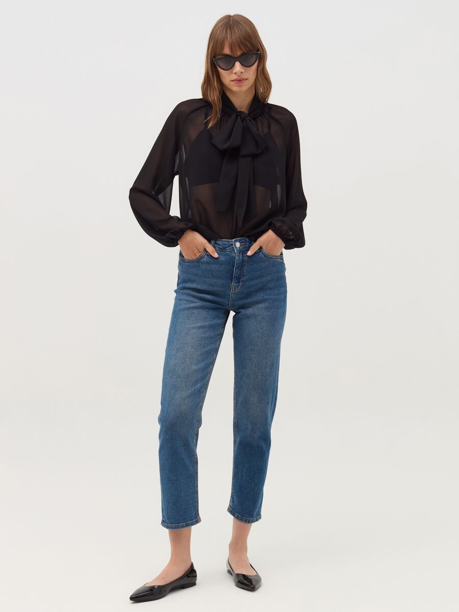 Straight-fit stretch jeans with five pockets_0