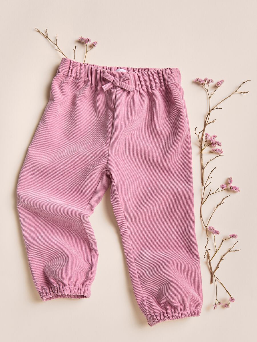 Pantaloni millerighe in puro cotone IANA neonata_0
