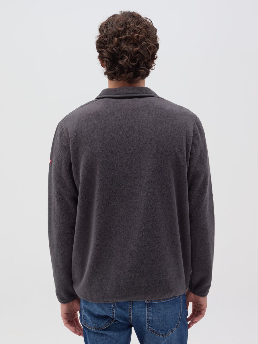 Full-zip sweatshirt in fleece with patch_3