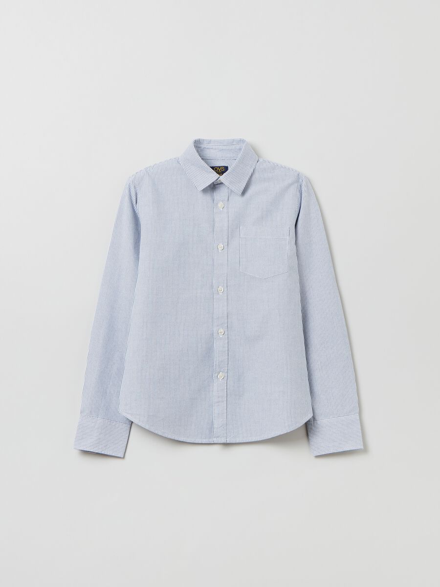 Striped oxford cotton shirt_0