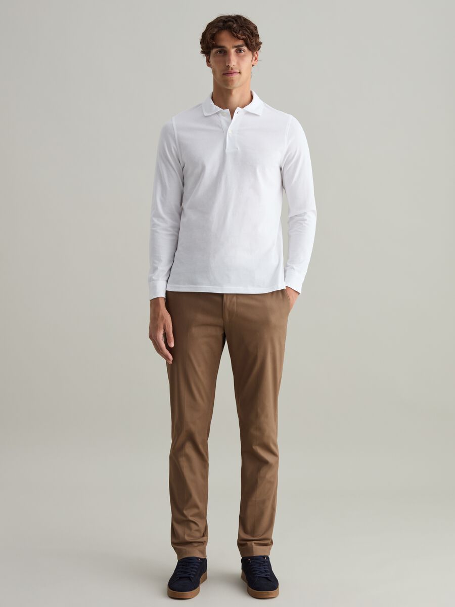 Contemporary long-sleeved polo shirt in organic cotton_1