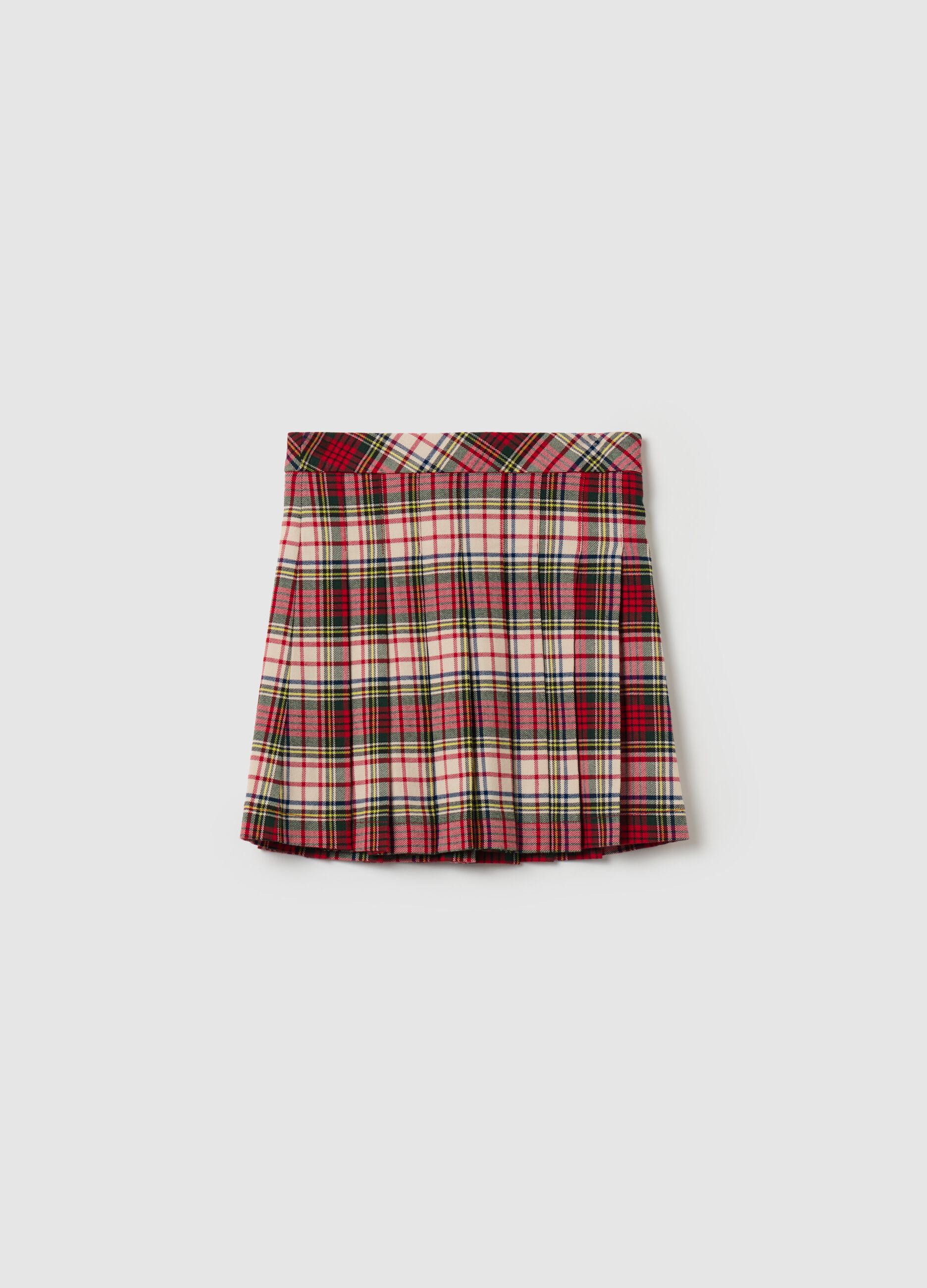 Pleated skirt with tartan pattern