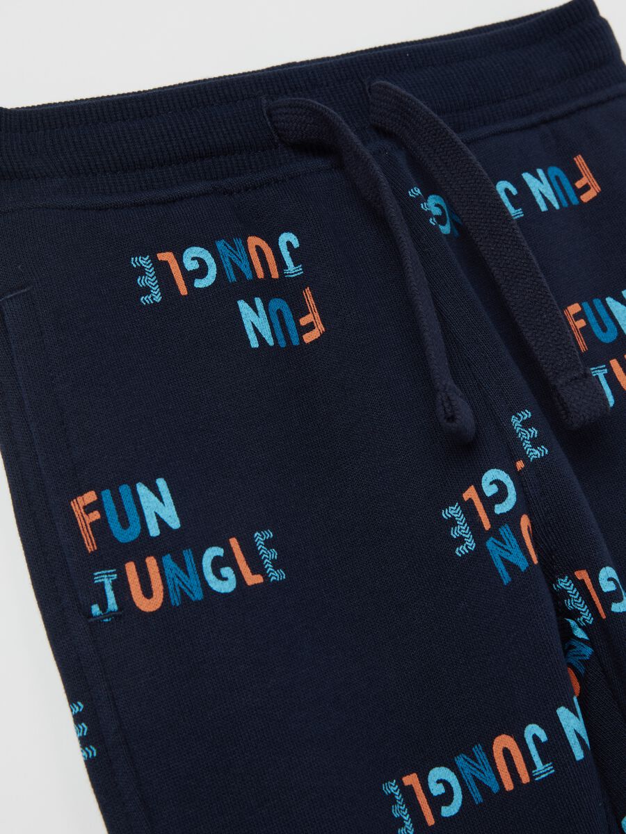 Fleece joggers with drawstring and "Fun Jungle” print_2