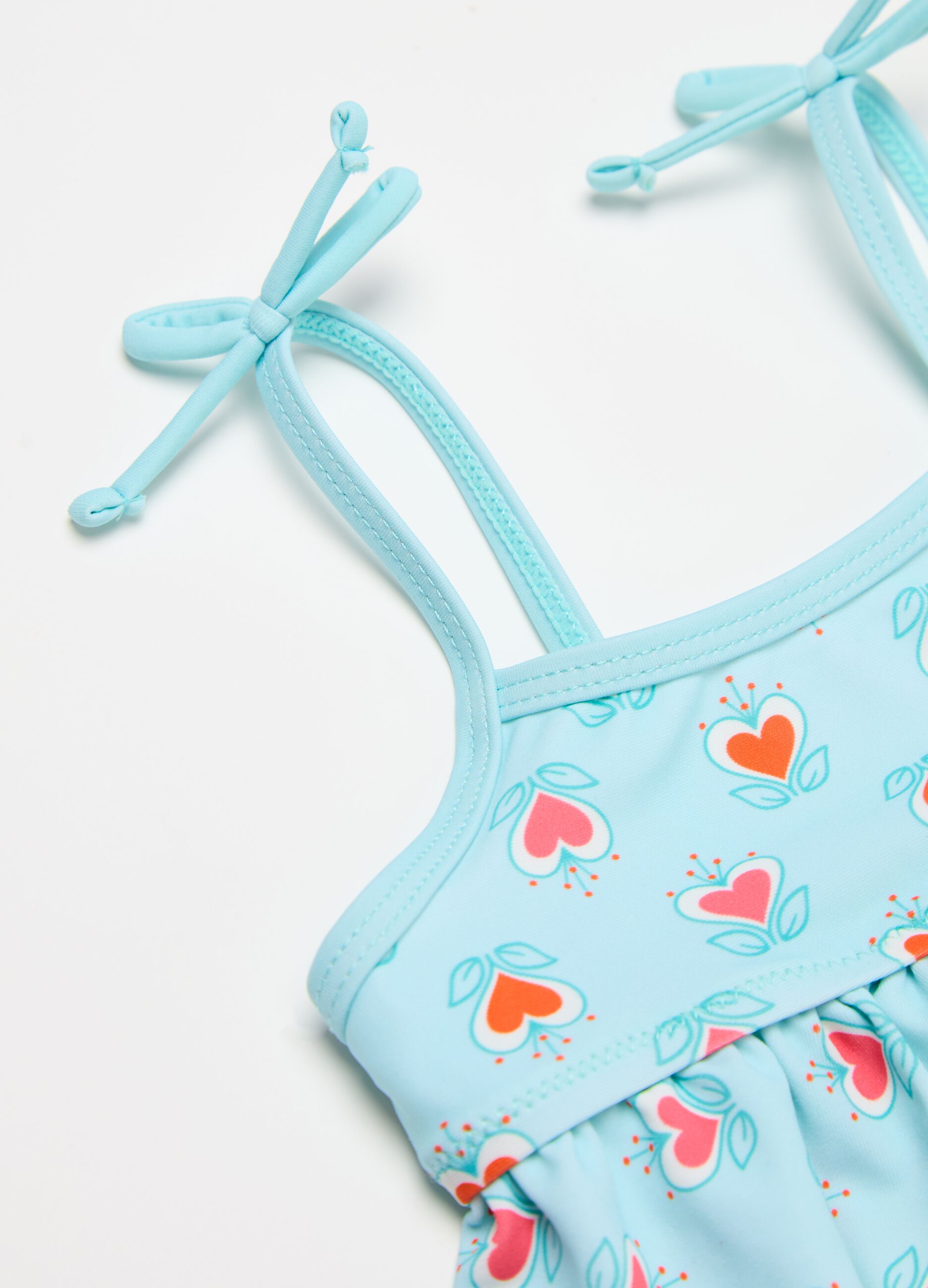 Bikini with floral hearts print