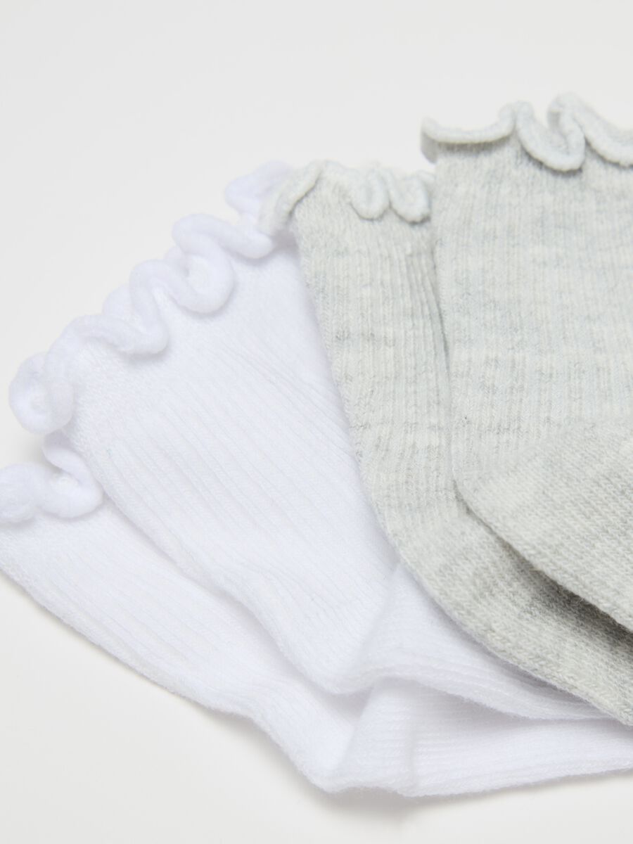 Three-pair pack short socks with wavy hem_2