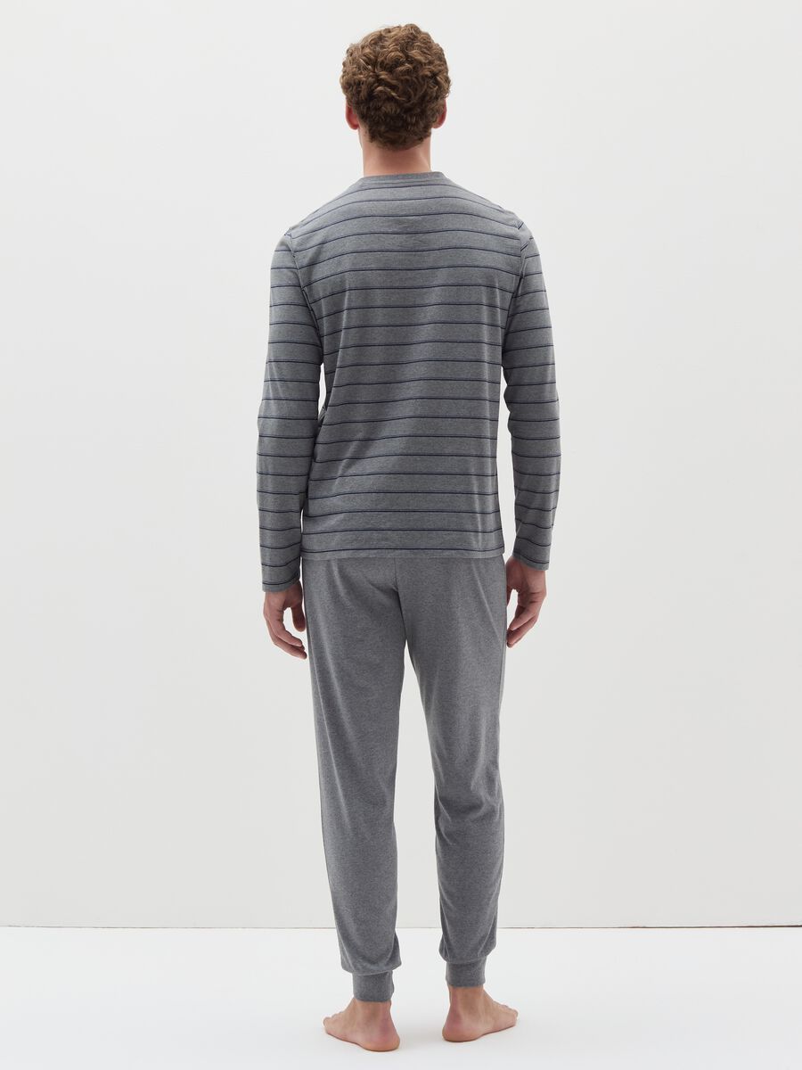 Long striped pyjama top with granddad neck_2