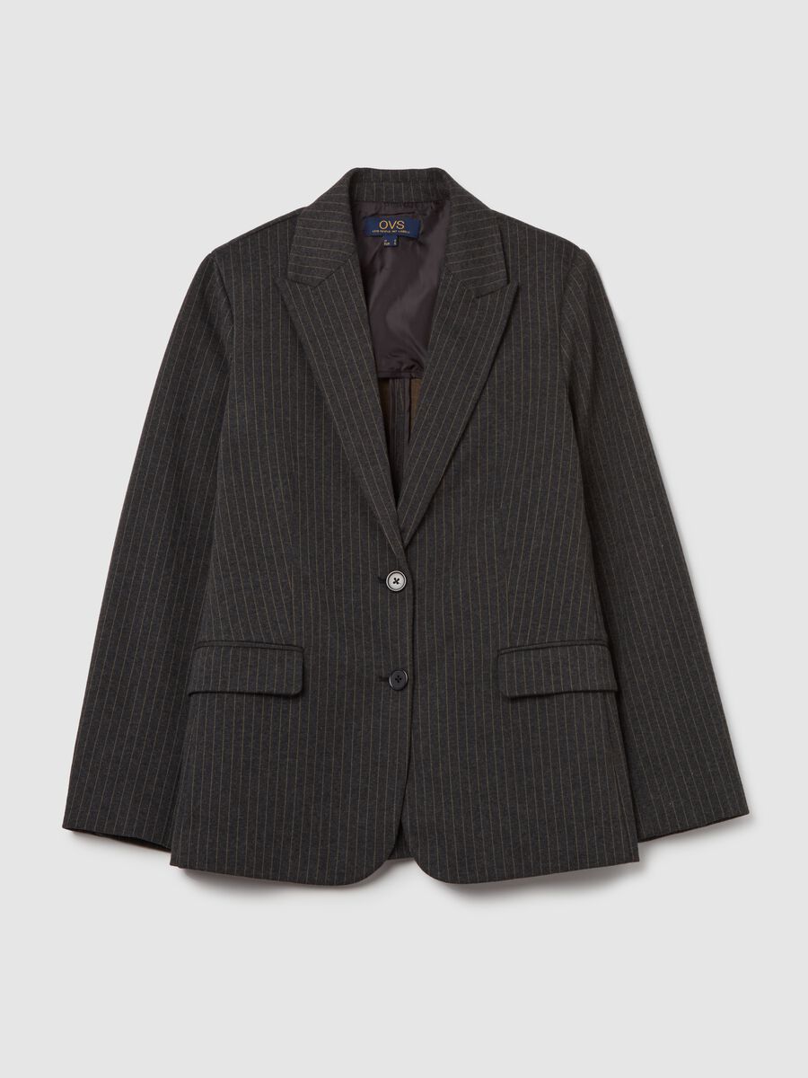 Single-breasted pinstriped blazer_4