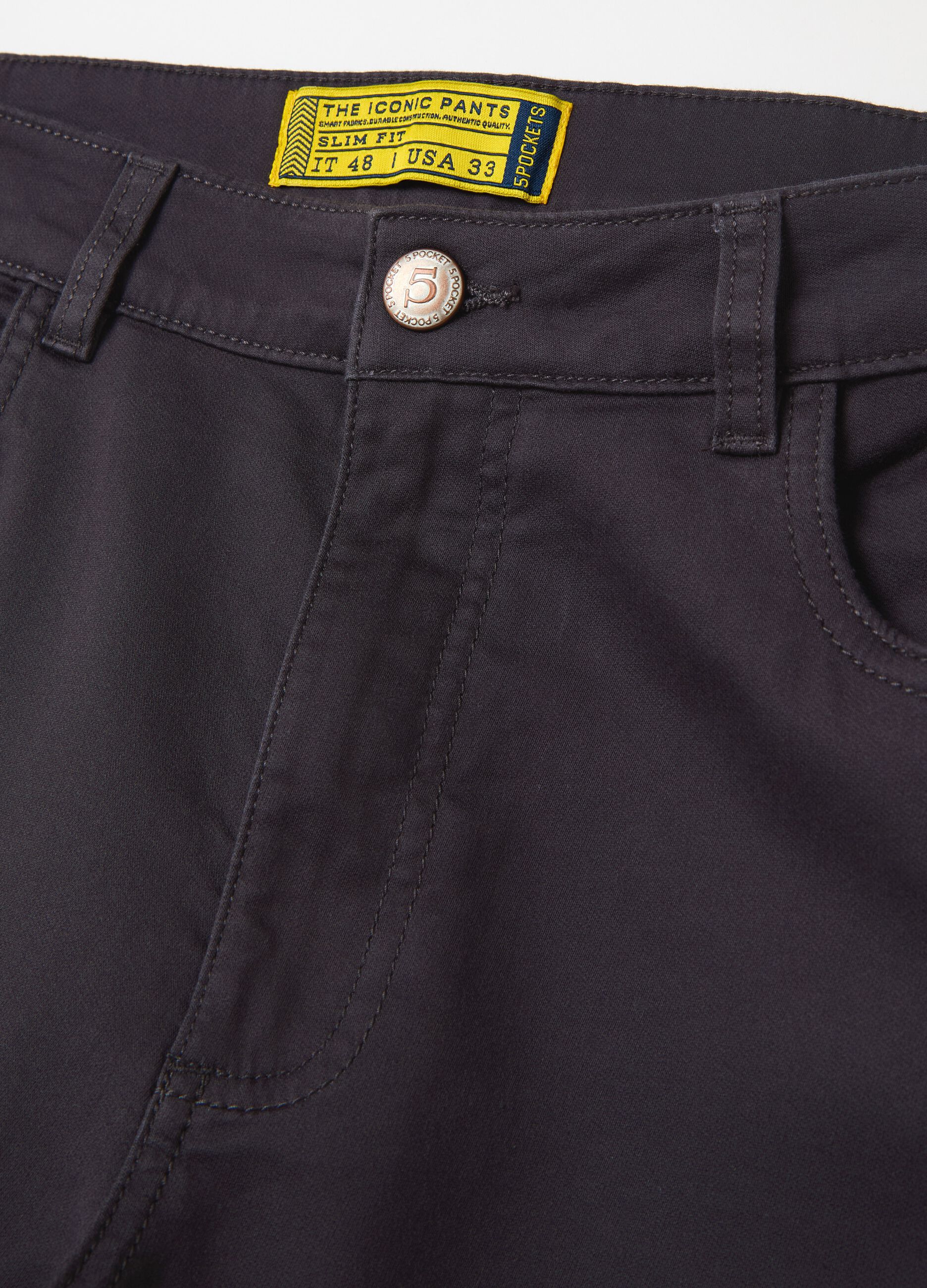 Five-pocket slim-fit trousers