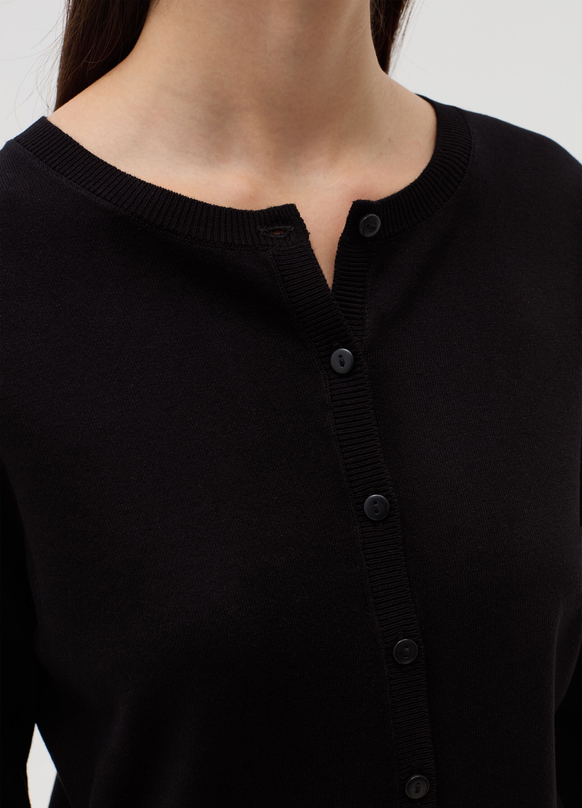 Cardigan with three-quarter sleeves