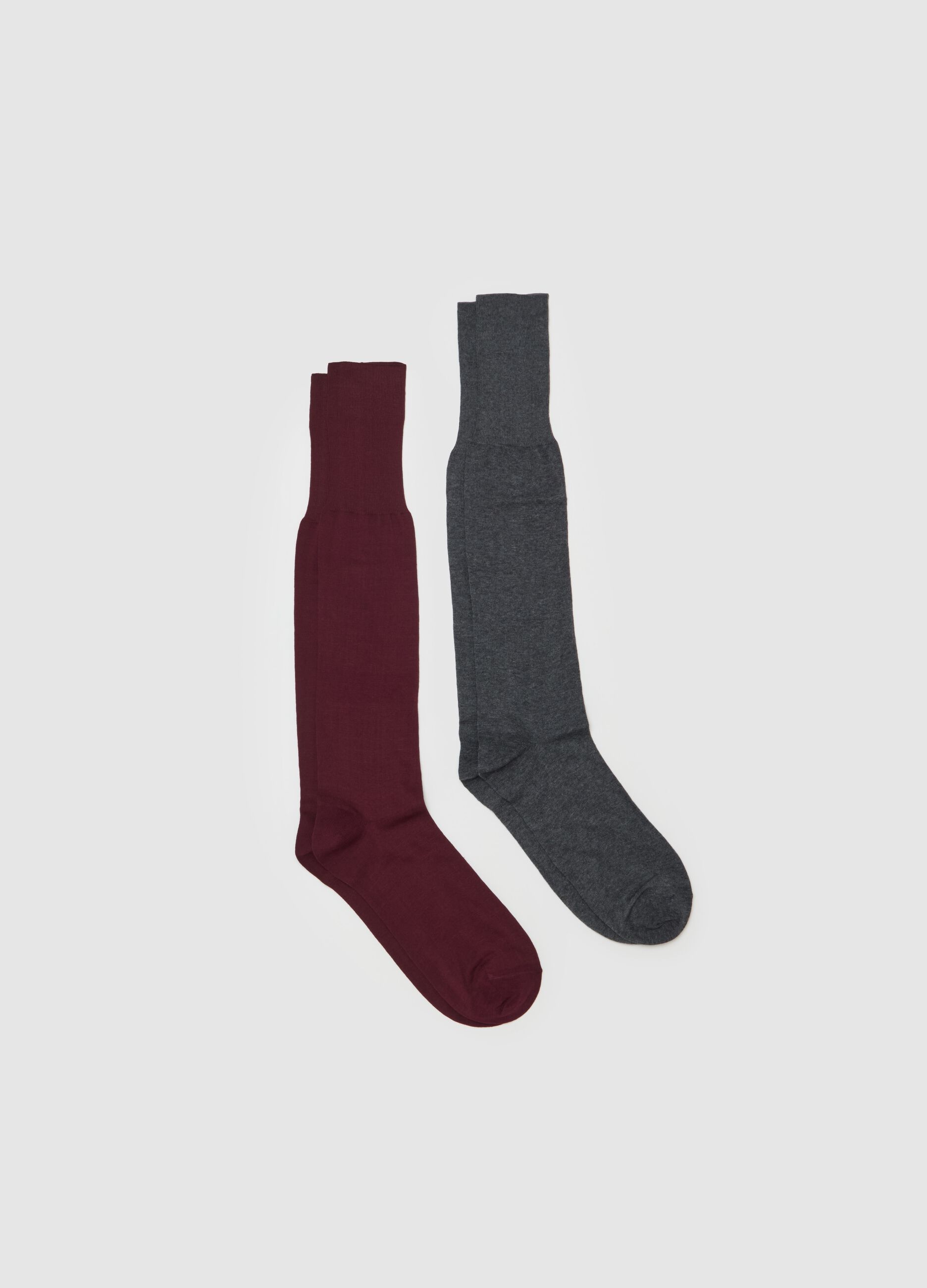 Two-pair pack long organic cotton socks