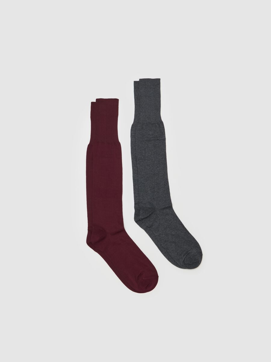 Two-pair pack long organic cotton socks_0