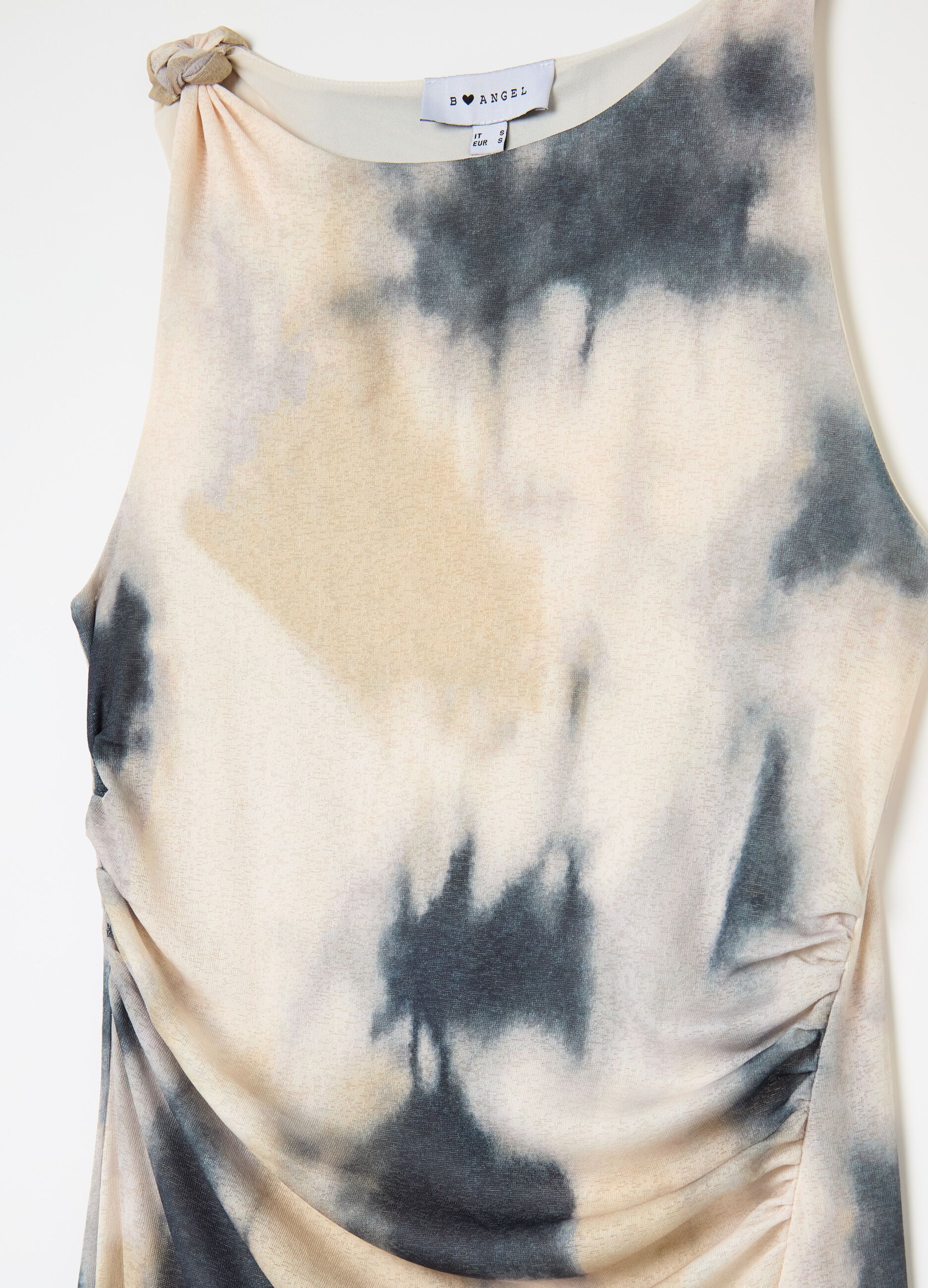 Long tie-dye dress with gathering