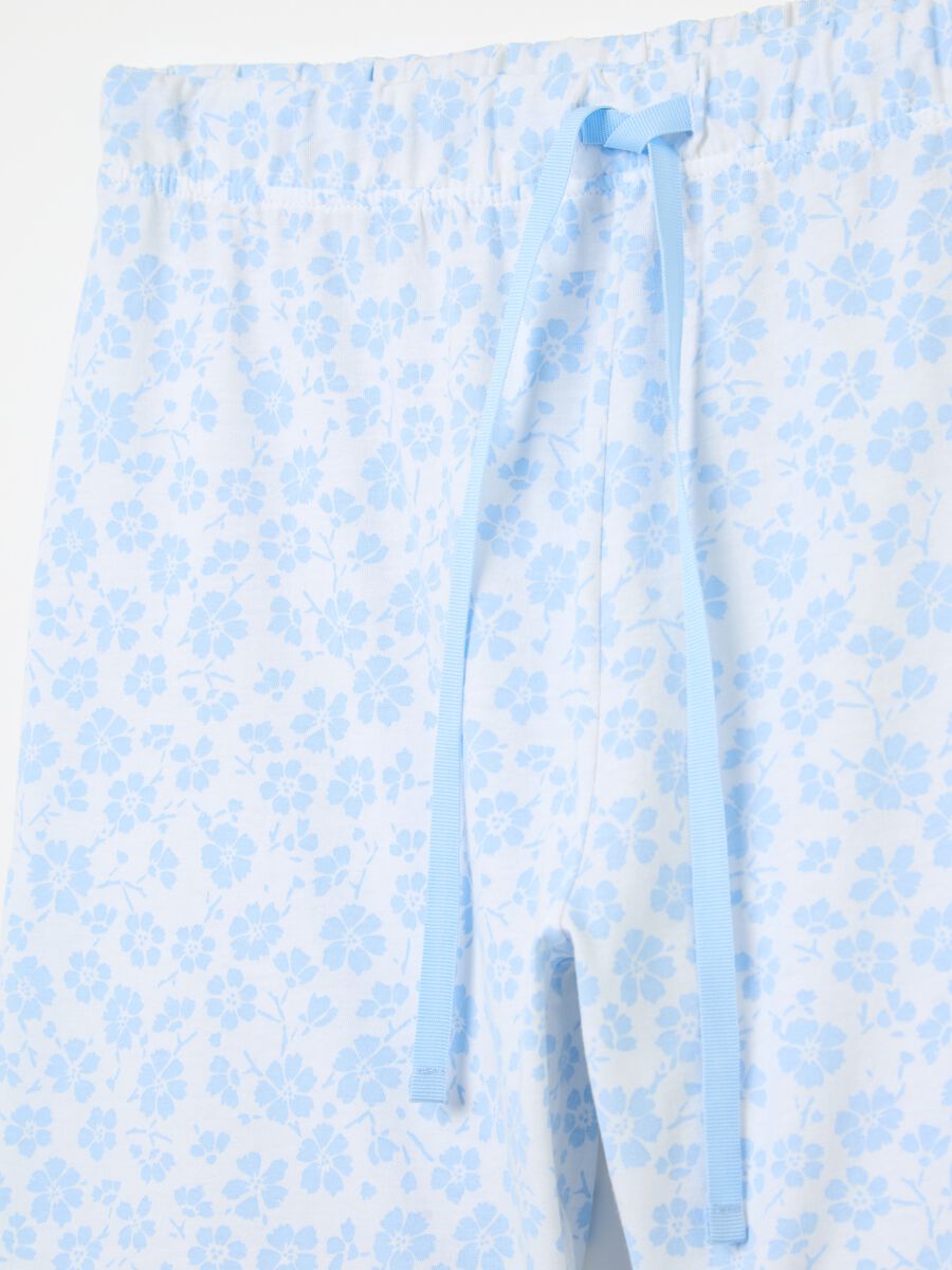 Pyjama trousers with small flowers print_5