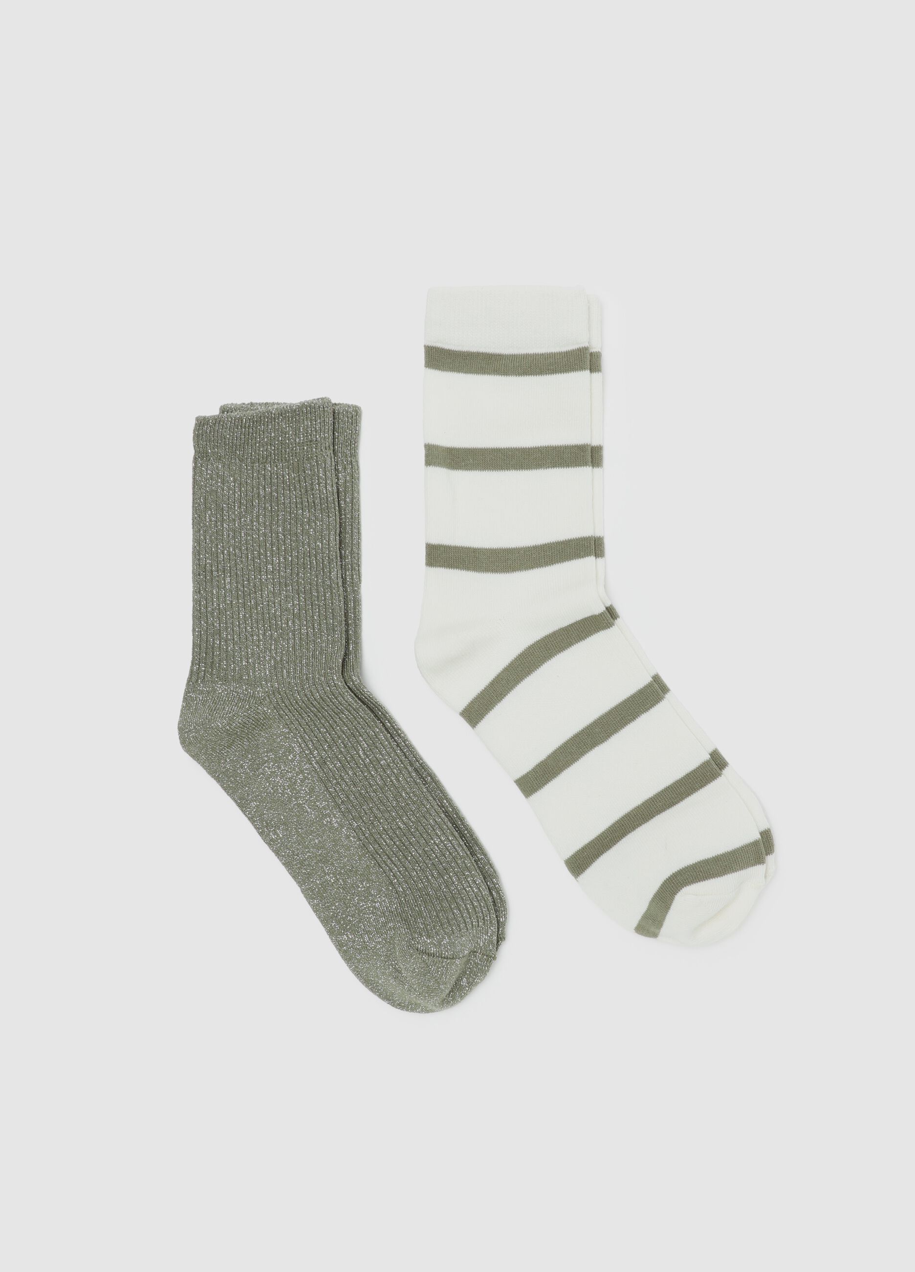 Two-pair pack short socks in stretch organic cotton