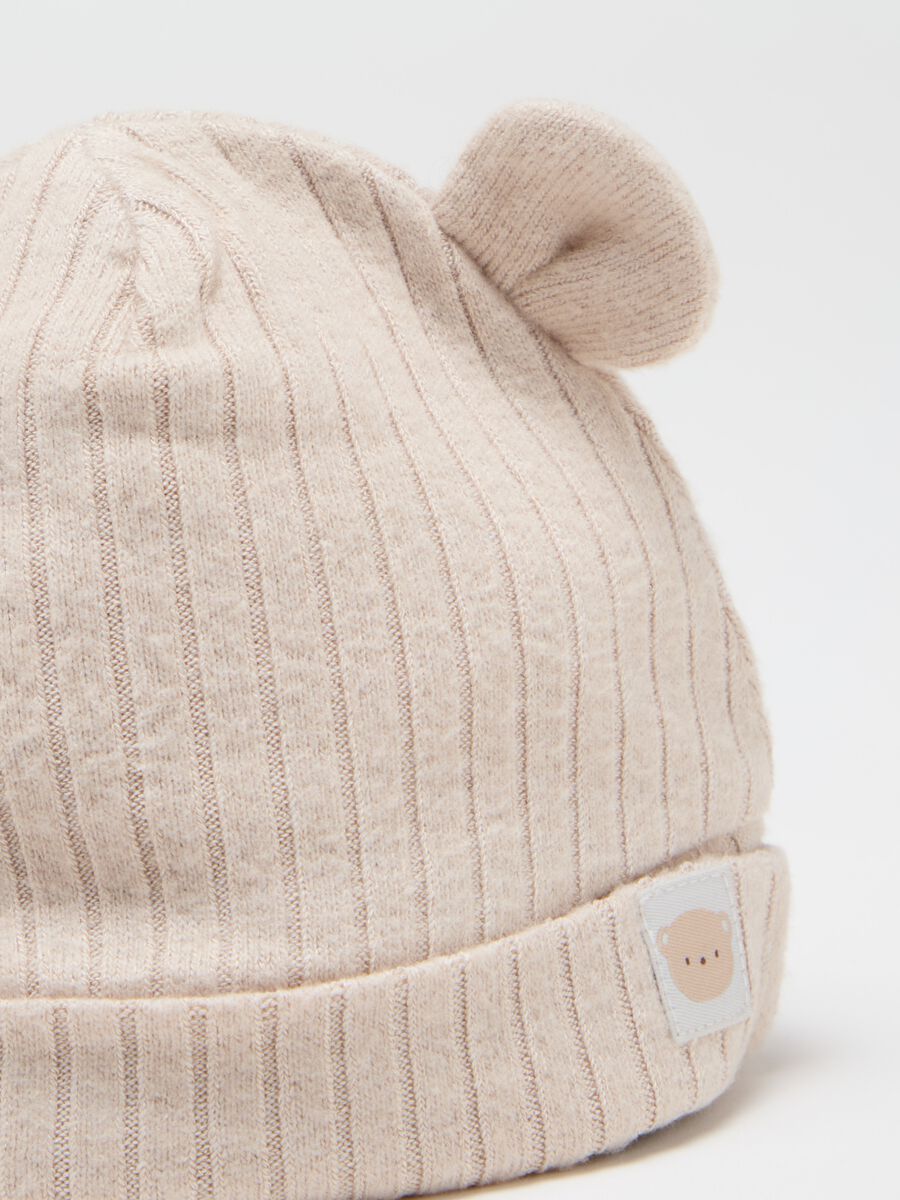 Ribbed knit hat with ears_2