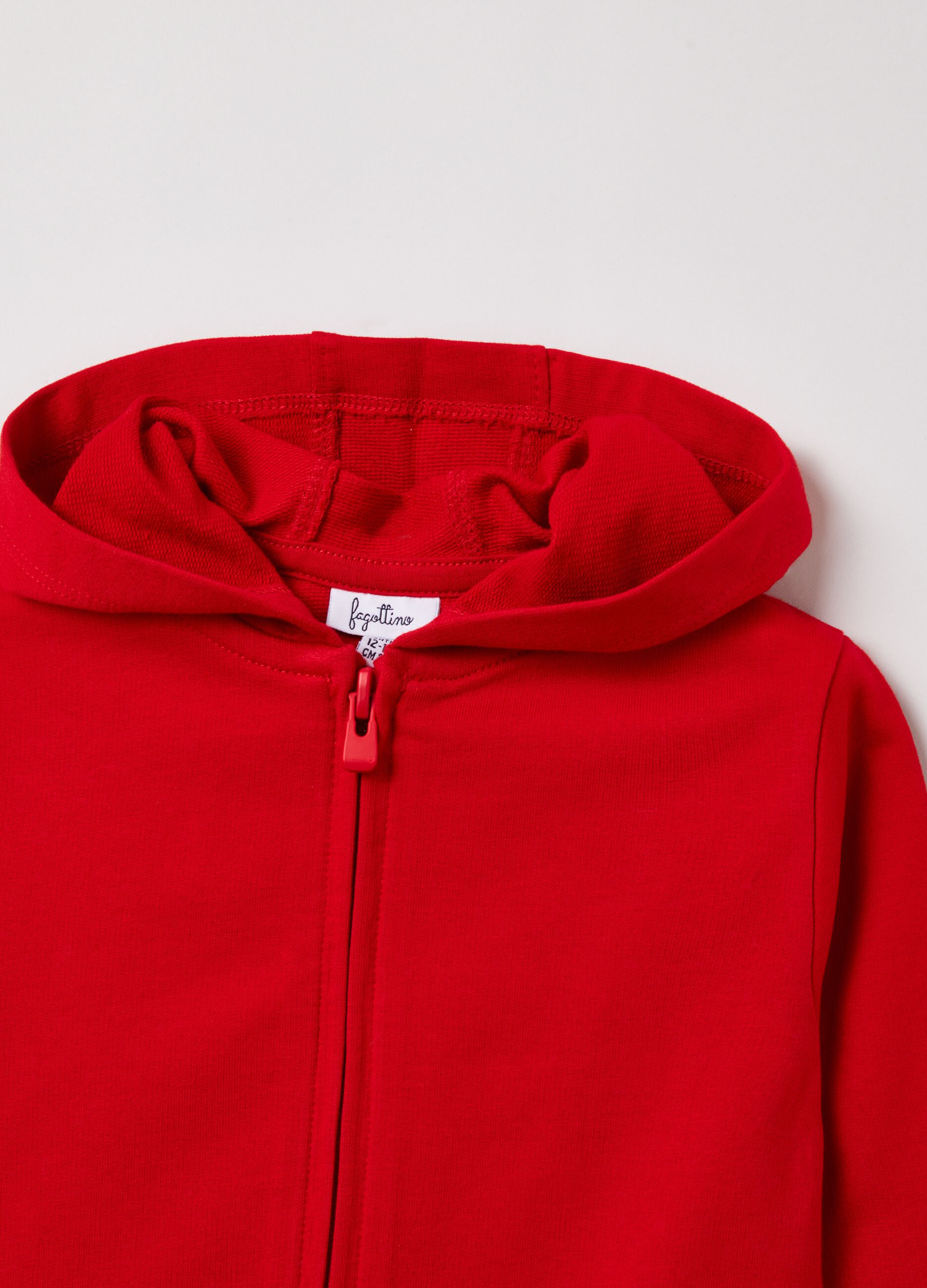 Cotton full-zip sweatshirt with hood