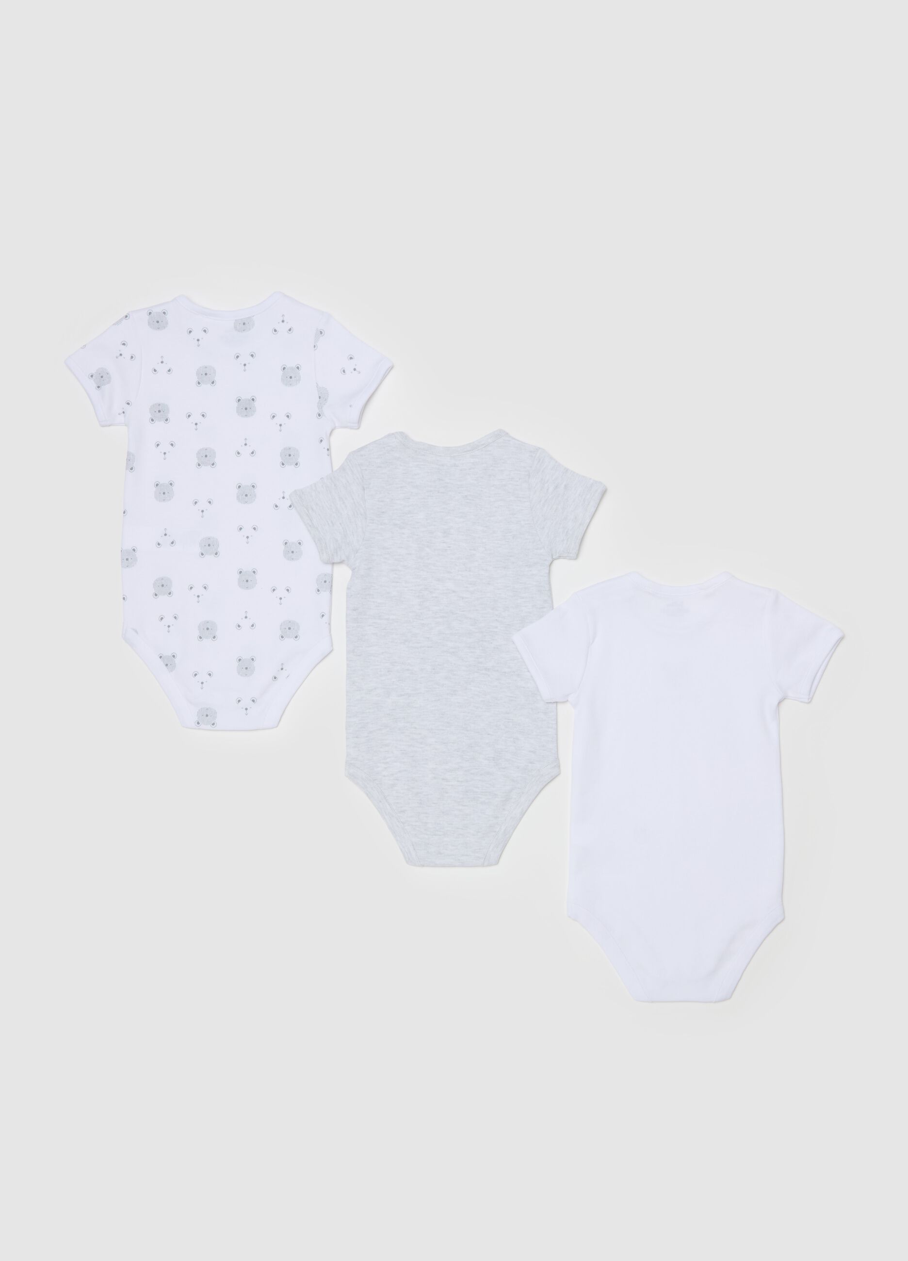 Three-pack bodysuits in organic cotton with print