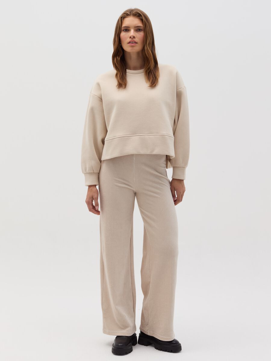 Wide-leg jogger trousers in corduroy_0