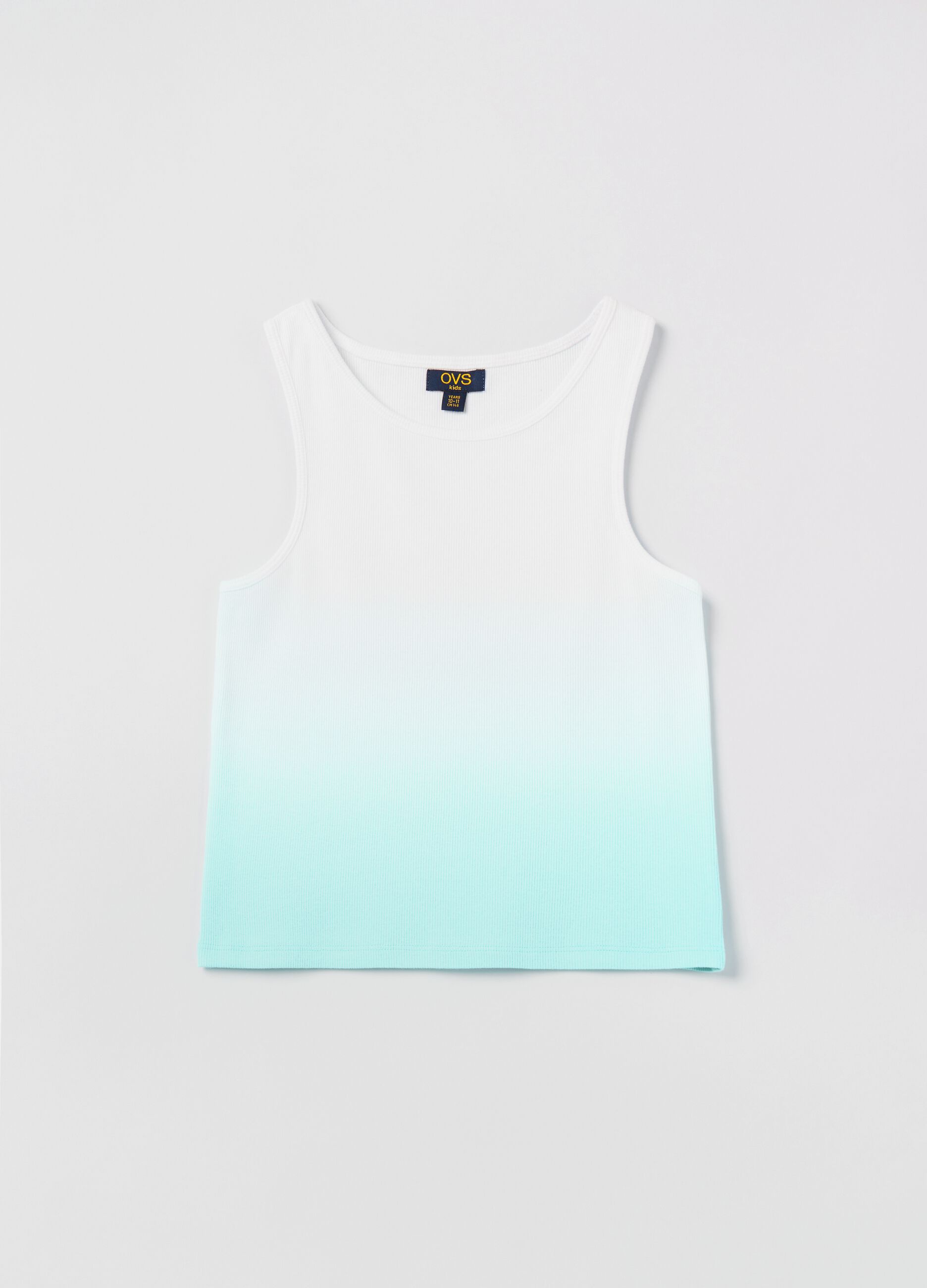 Ribbed tank top with dye-dye pattern