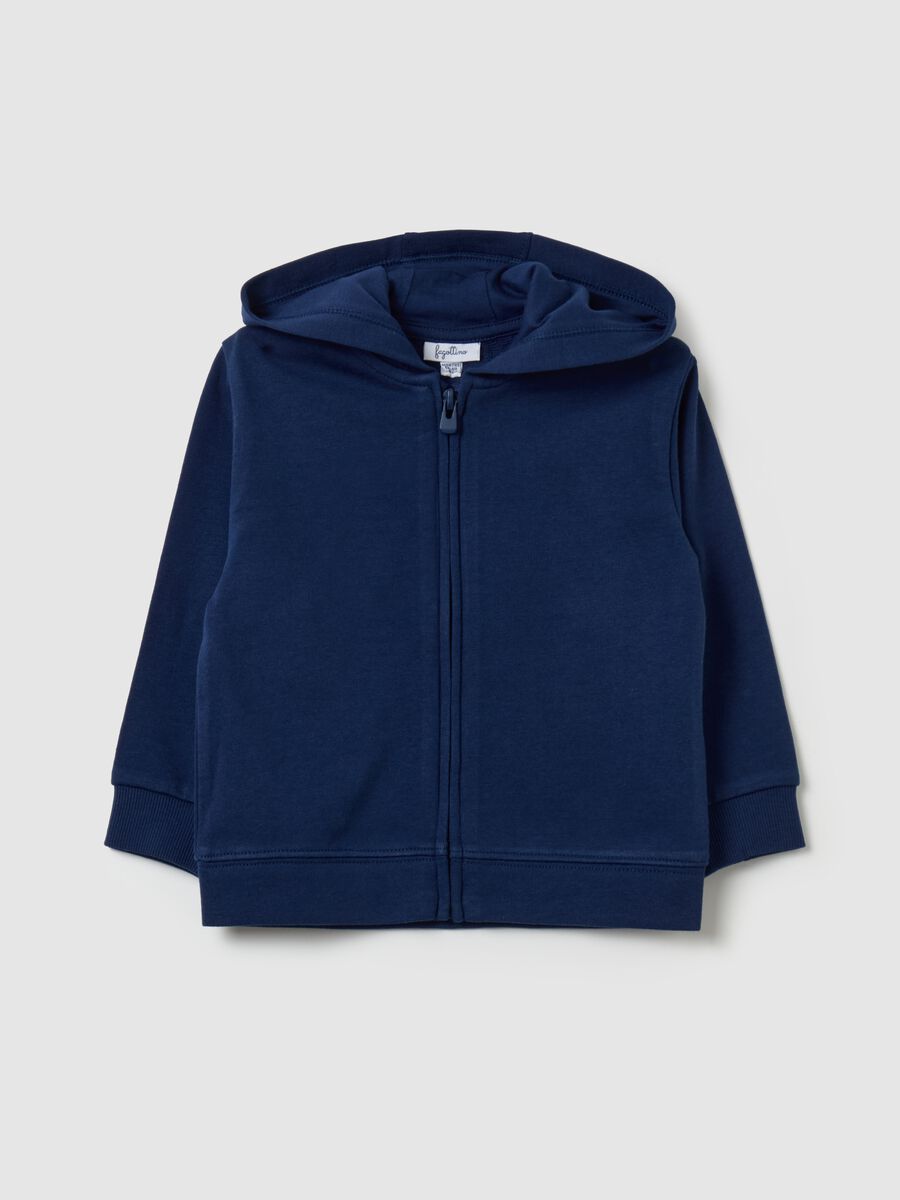 Full-zip sweatshirt in French terry with hood_0