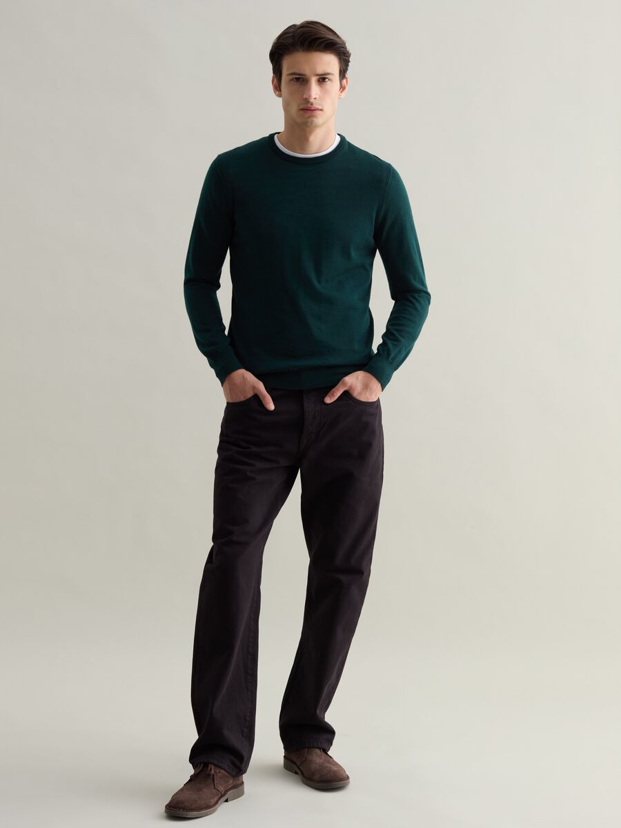 Merino wool pullover with round neck_0