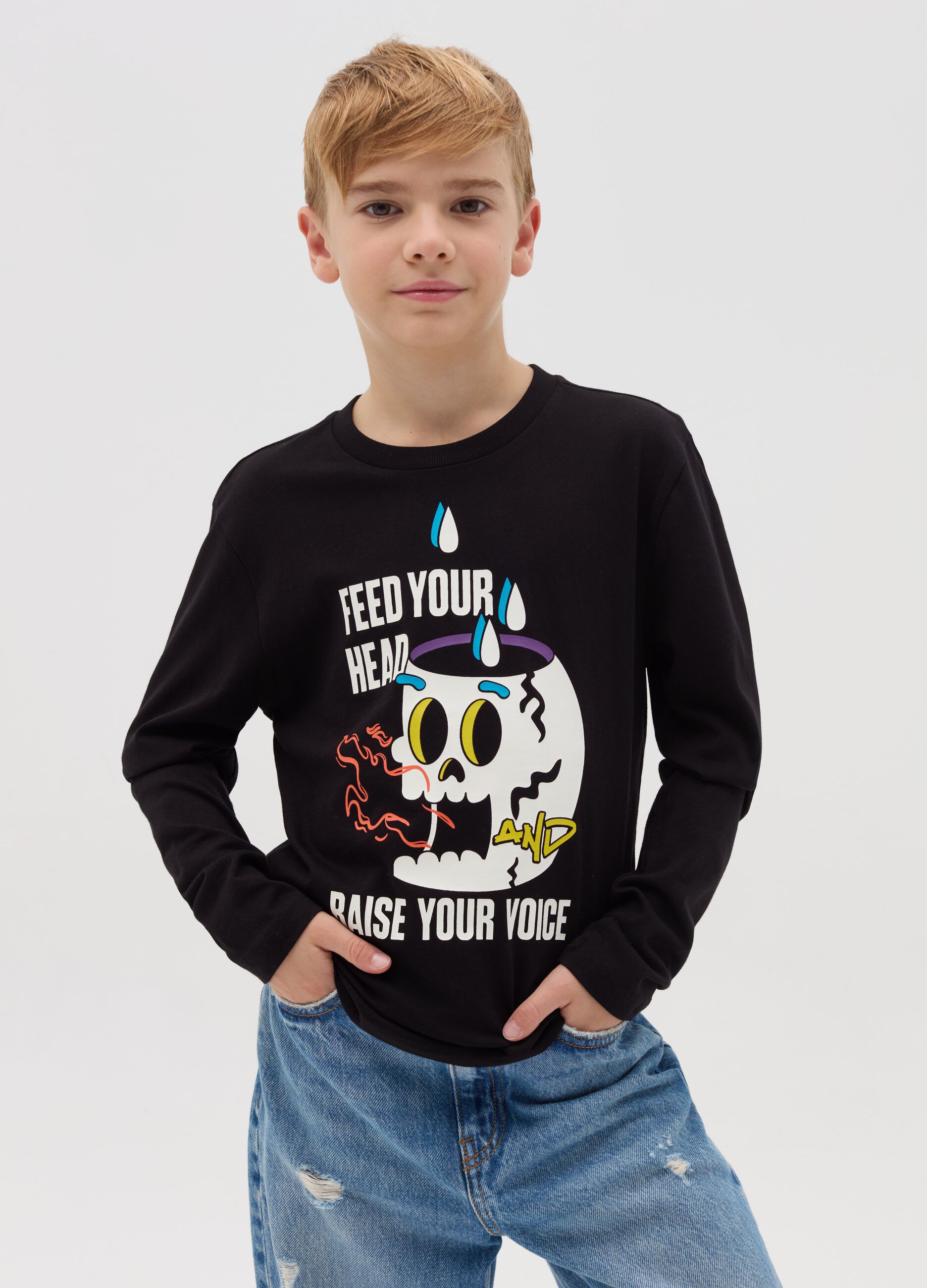 Long-sleeved T-shirt with print