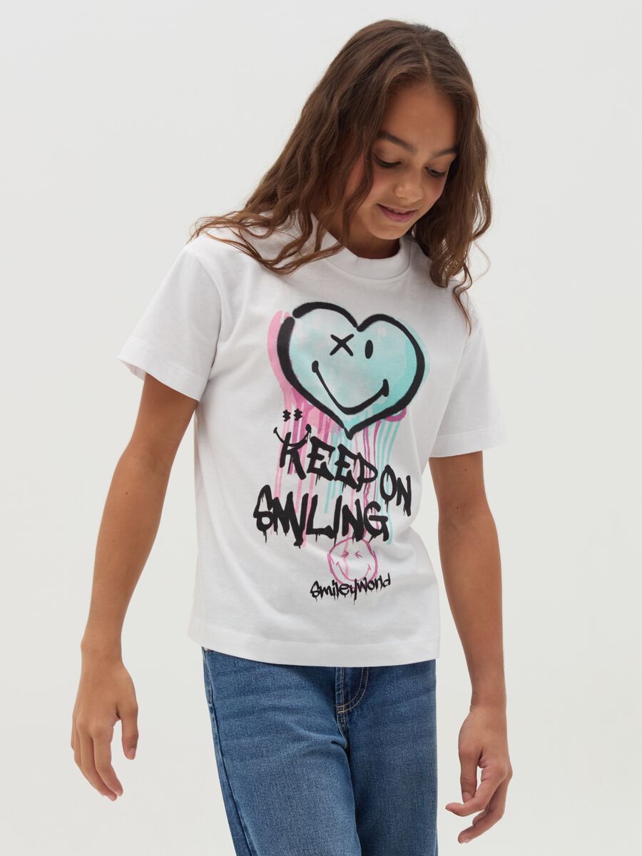 T-shirt con stampa "Keep on Smiling"_0