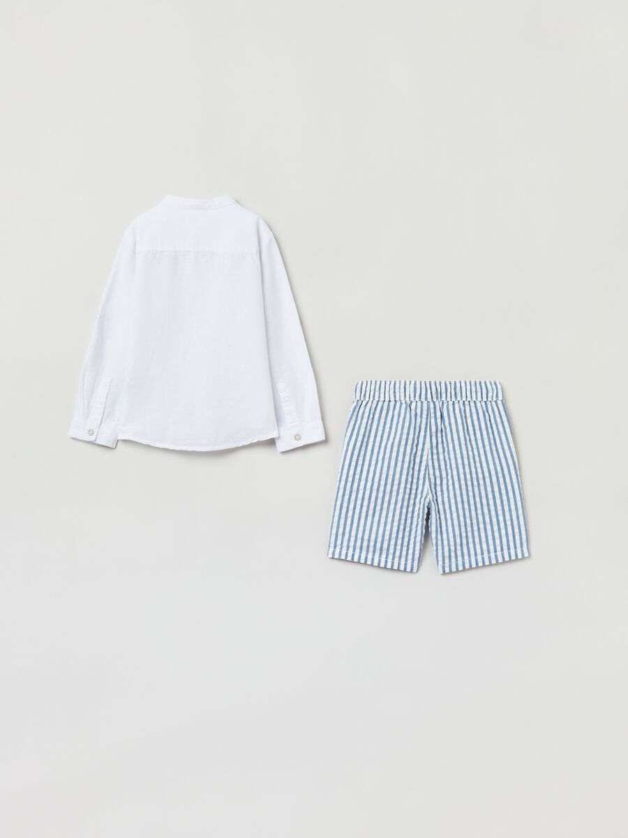 Set camicia e shorts a righe_1