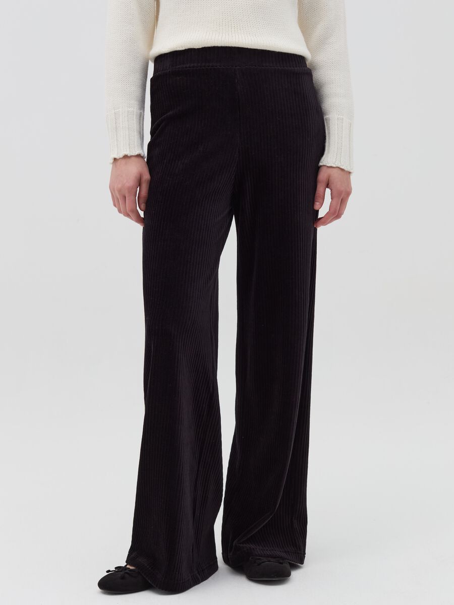 Wide-leg jogger trousers in corduroy_1